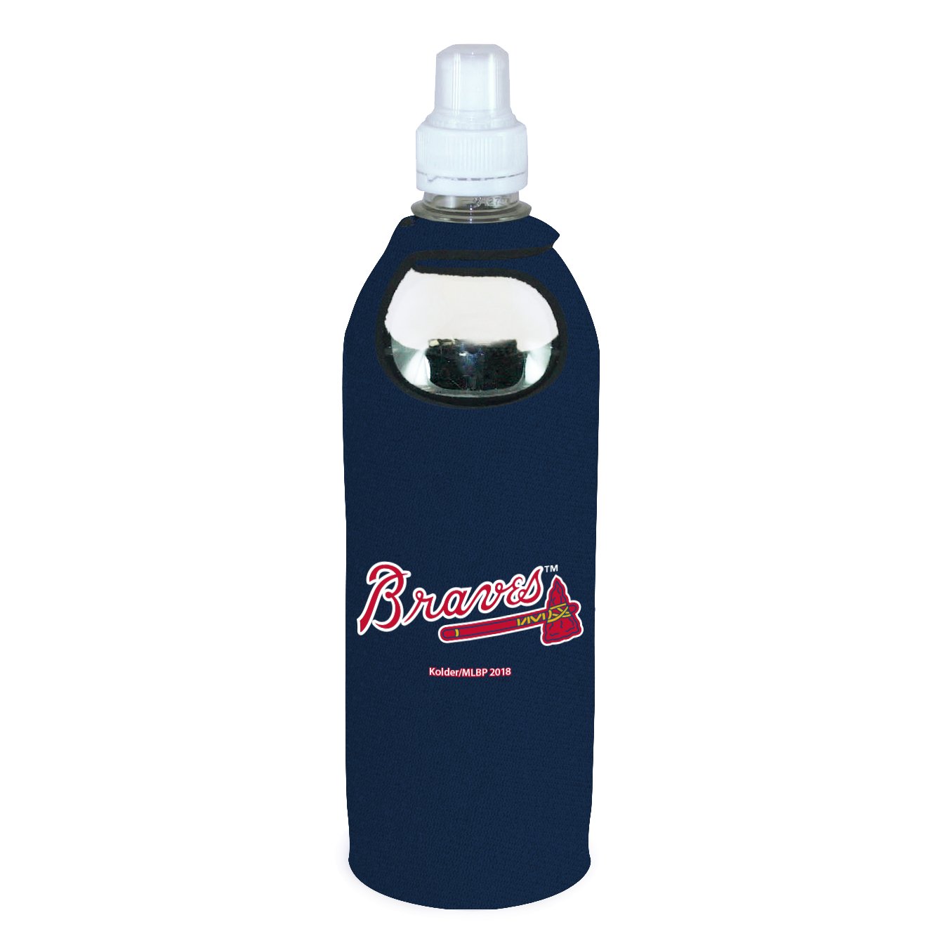 Atlanta Braves Insulated Water Bottle Holder - 1/2 Liter Neoprene Beverage Cooler with Clip for Baseball Games, Outdoor Activities & Sports Events