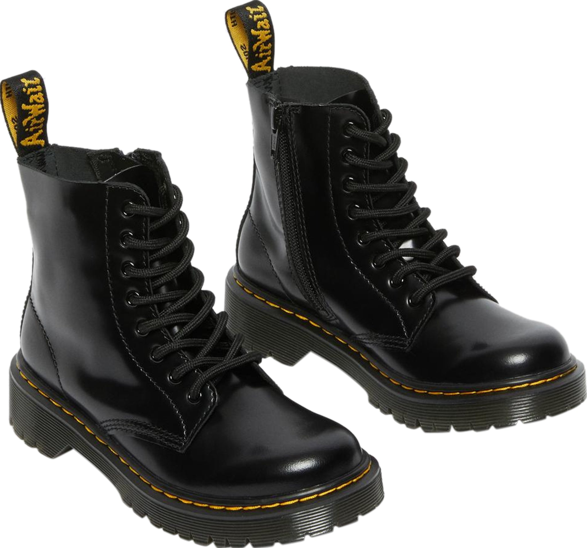 Dr. Martens 1460 Pascal Bex Leather Lace-Up Boots for Youth - Classic Black Leather Ankle Boots with Air-Cushioned Sole | Perfect for School, Street Fashion & Everyday Wear