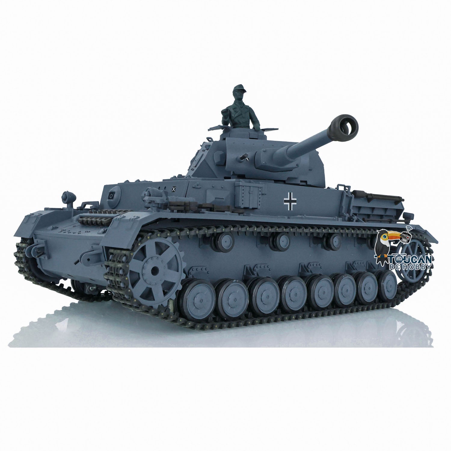 2.4G Henglong 1/16 Scale RC Tank 3859 - German Panzer IV F2 Ready-to-Run Plastic Model with Smoke Generator, BB Shooting, Road Wheels & Tracks - Perfect for Military Enthusiasts, Collectors and RC Battle Games