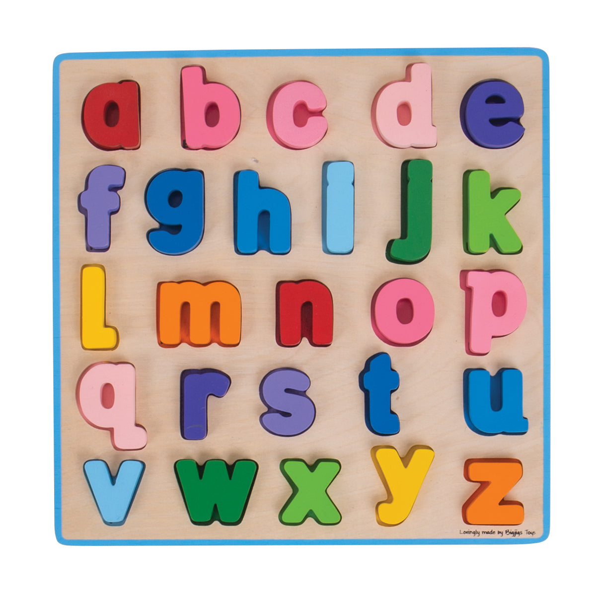 Bigjigs Toys Alphabet Adventure - Colorful Lowercase Chunky Wooden Puzzle for Kids - Perfect for Early Learning & Preschool Education