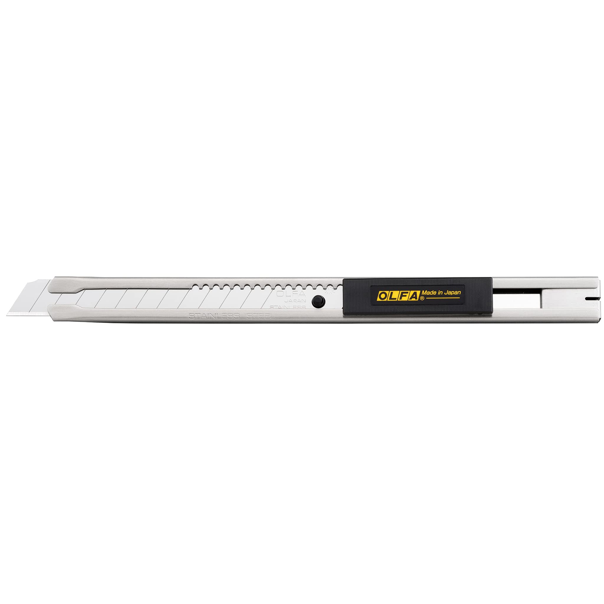 OLFA 9mm Stainless-Steel Utility Knife (SVR-2) - Retractable Precision Craft Knife with Snap-Off Blades for DIY, Art, Packaging & Home Projects - Includes Replacement Blades - Heavy Duty Stainless Steel Construction
