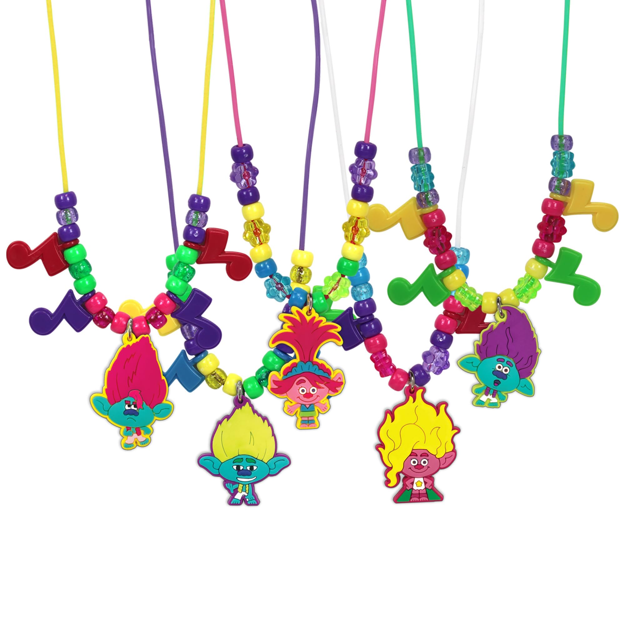 DreamWorks Trolls Band Together Necklace Activity Set for Kids - DIY Friendship Jewelry Craft Kit - Perfect for Birthday Parties, Playdates & Creative Play
