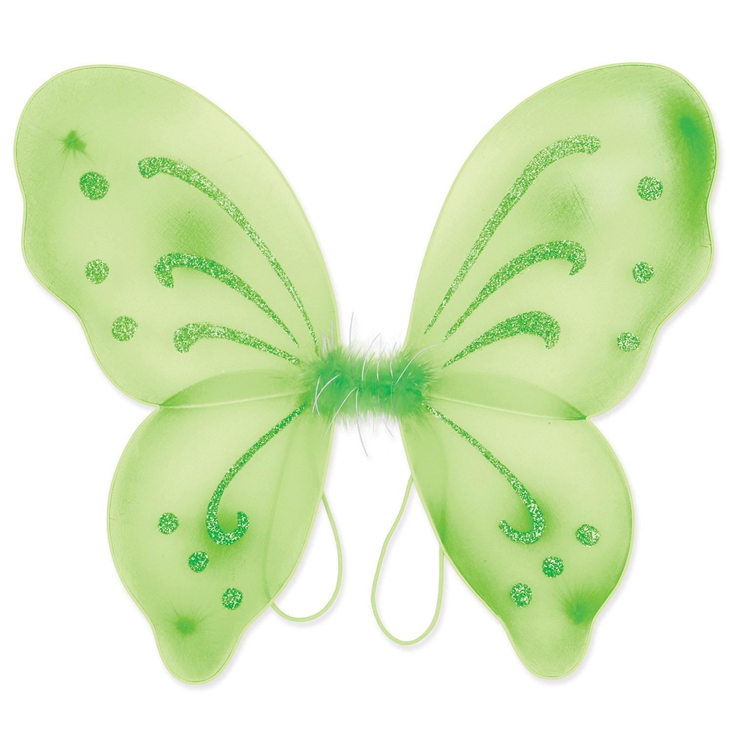 12 Pack Beistle Halloween Fairy Wings - Light Green Nylon Costume Accessories for Kids & Adults - Perfect for Halloween Parties, Cosplay, and Dress-Up