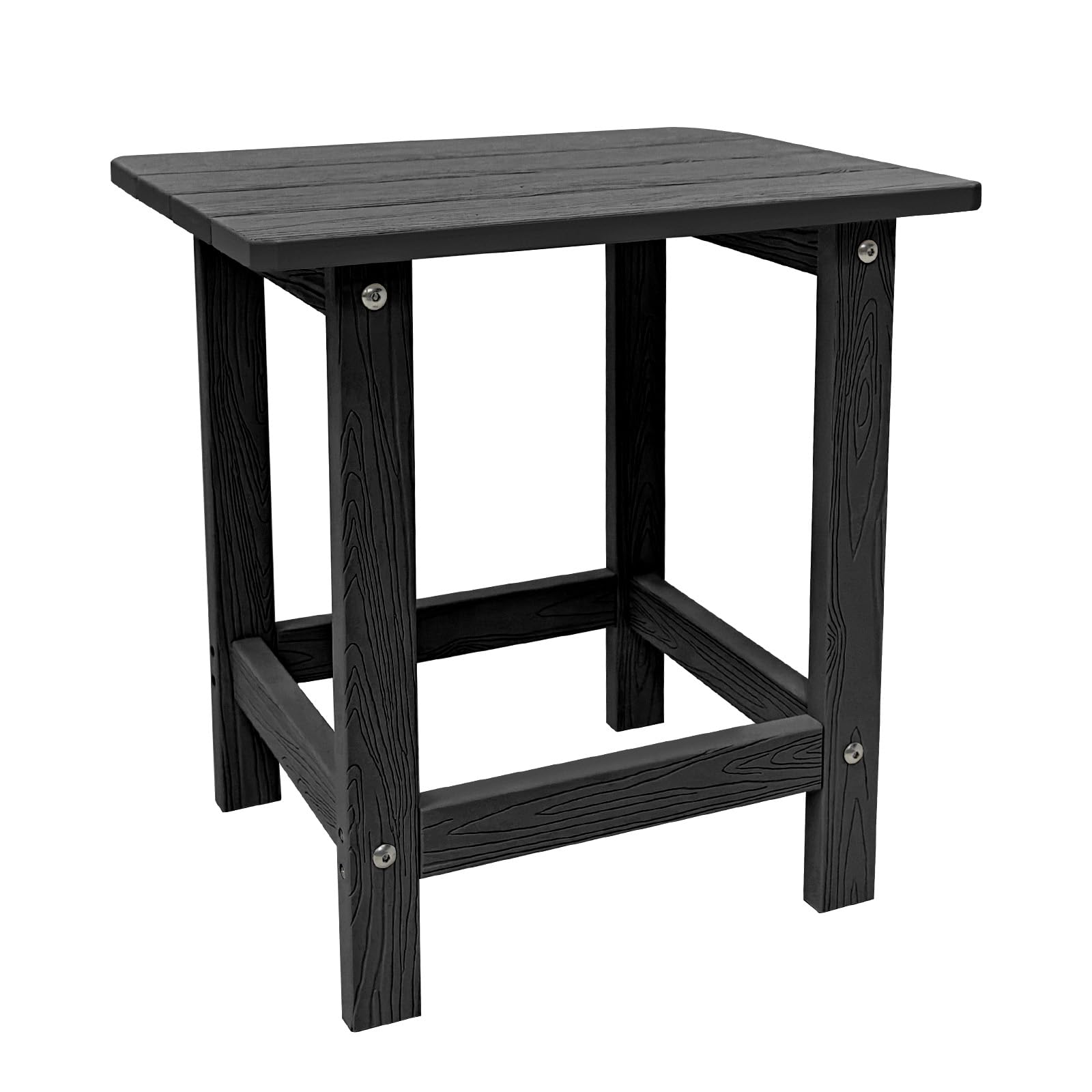 **Weather-Resistant Adirondack Side Table - HDPS Single, Black End Table for Adirondack Chairs, Perfect for Patio, Pool, Deck, Porch & Indoor/Outdoor Use - Ideal for Relaxing with Drinks or Books**