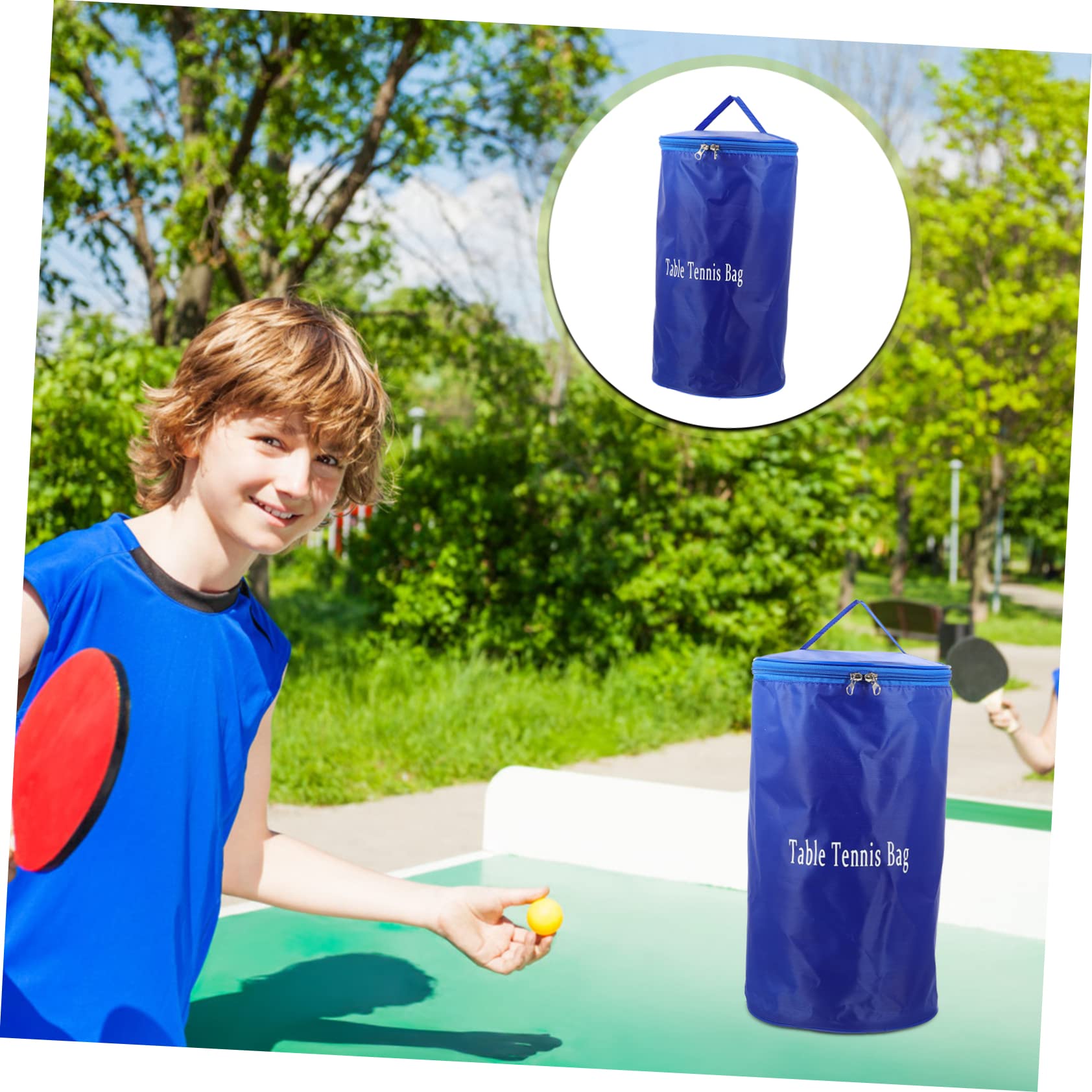Kisangel Table Tennis Storage Bag - Lightweight Zippered Organizer Backpack for Ping Pong Paddles & Balls | Perfect for Outdoor Sports, Training & Soccer Equipment Storage