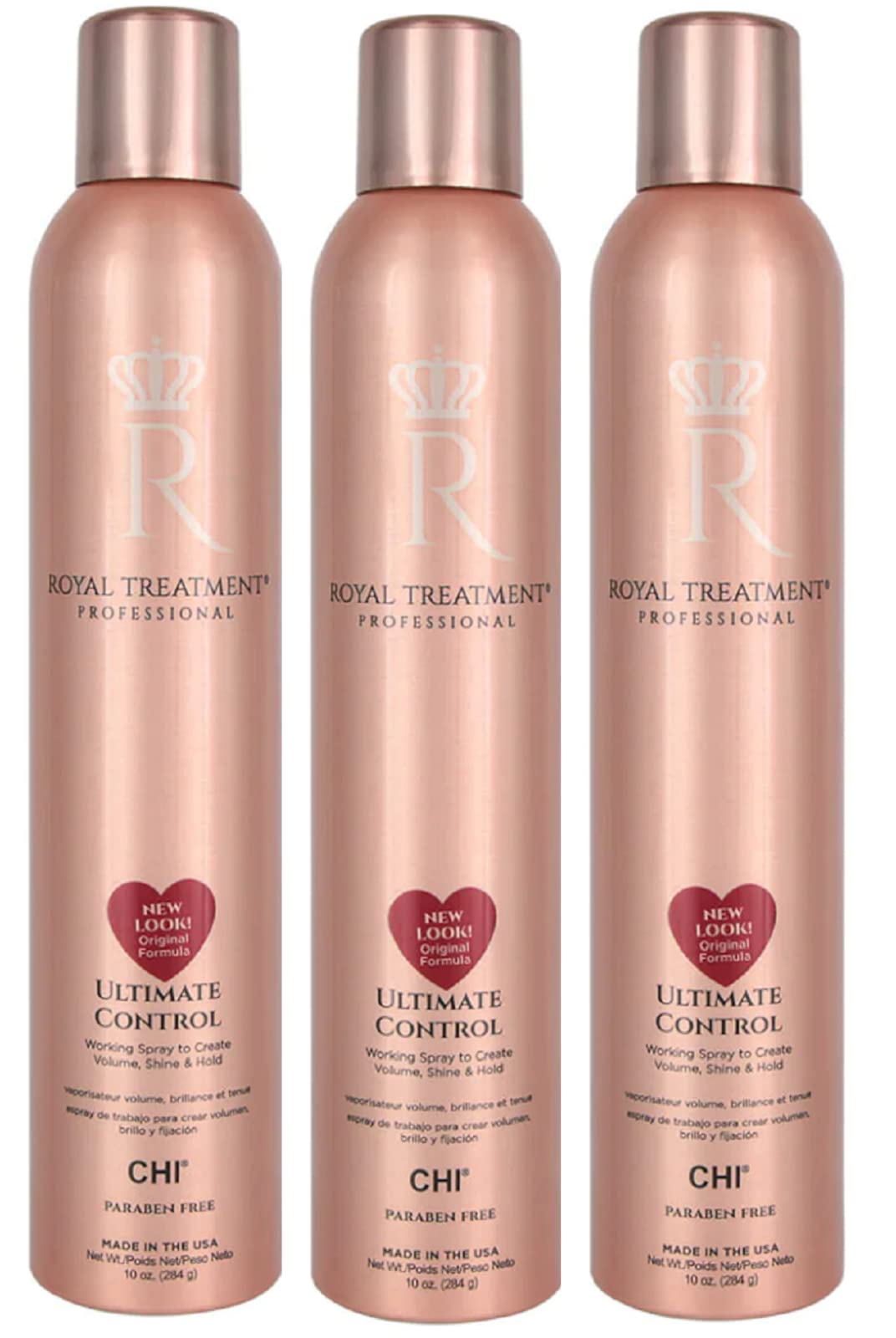 Royal Treatment Ultimate Control Working Hair Spray 10 oz (Pack of 3) - Strong Hold Styling Spray for All Hair Types, Salon-Quality Finish for Work, Parties & Everyday Use