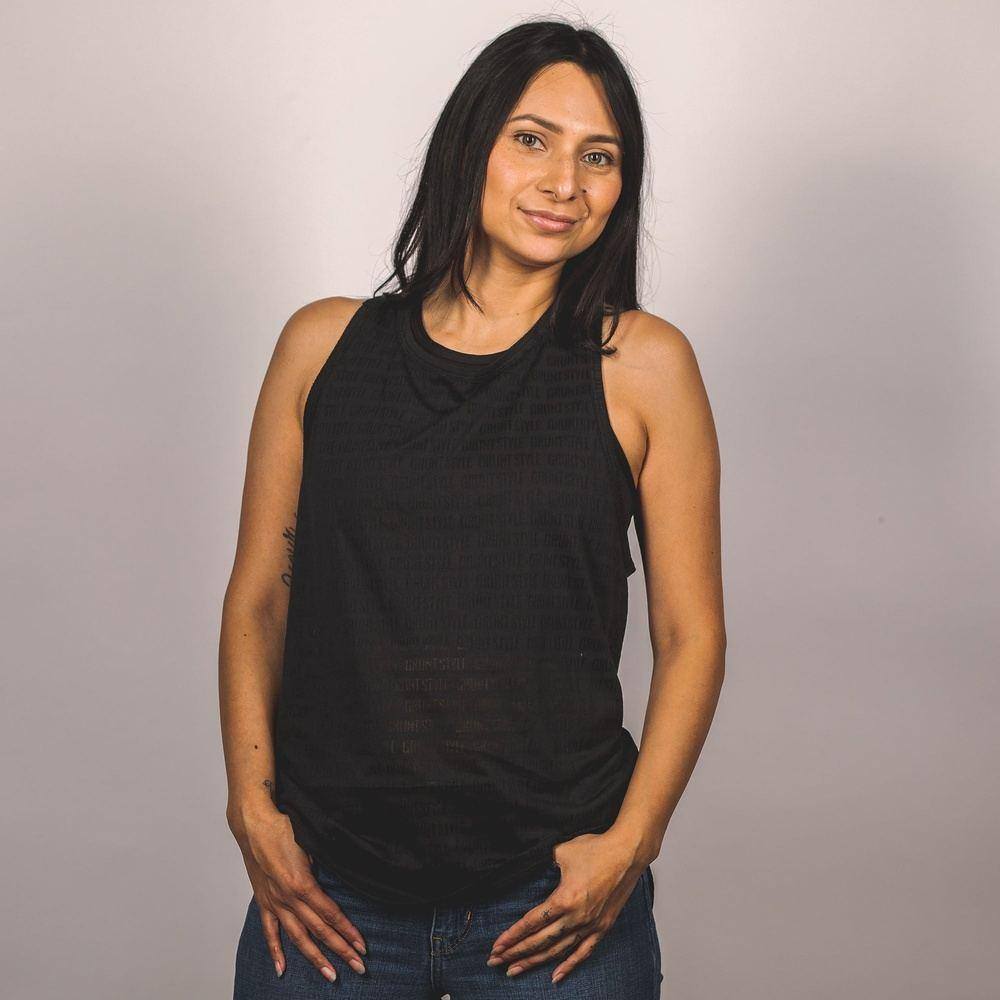 Women's Burnout Tank Top - Soft & Breathable Black Sleeveless Shirt for Yoga, Gym & Casual Wear