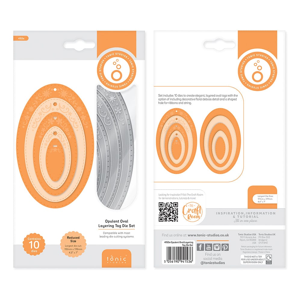 Tonic Studios Opulent Oval Layering Tag Die Set 4153E - Scrapbooking, Card Making & Paper Crafting Supplies for DIY Projects
