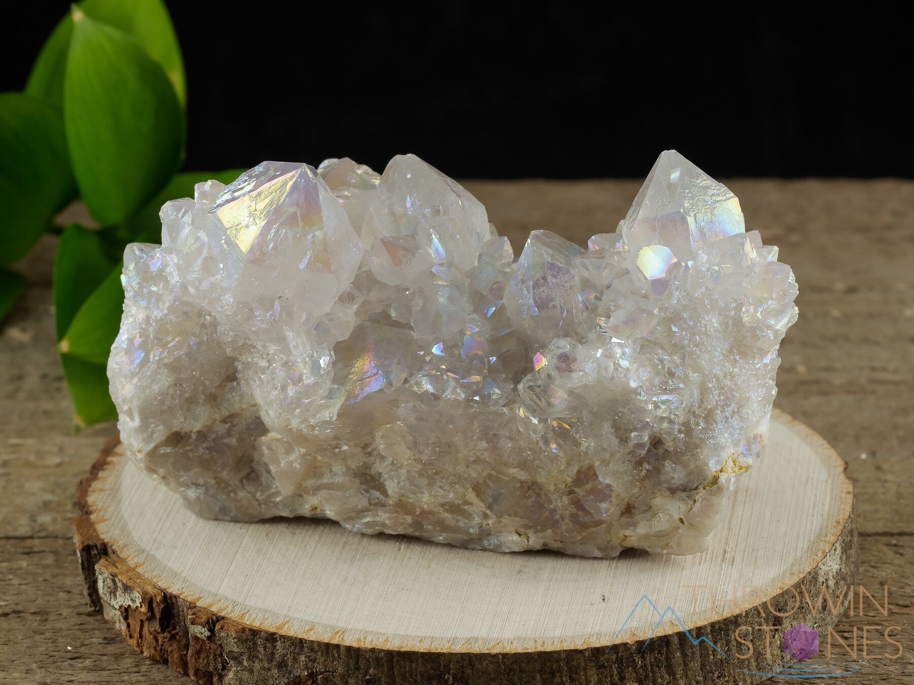 Angel AURA QUARTZ Crystal Cluster - Natural Rainbow Quartz Healing Stone, Spirit Quartz Cluster for Meditation & Energy Work | Home Decor, Office Feng Shui, Reiki Healing & Spiritual Gift (R0429)
