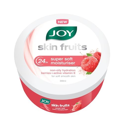 Joy Super Soft Skin Cream - 24 Hour Moisturizing Berries Scent (300ml) | Lightweight, Oil-Free Hydrating Face & Body Lotion for Dry Skin | Non-Sticky, Non-Greasy Formula for Hands, Face & Body | Perfect for Daily Use, Night Care & Travel Skincare