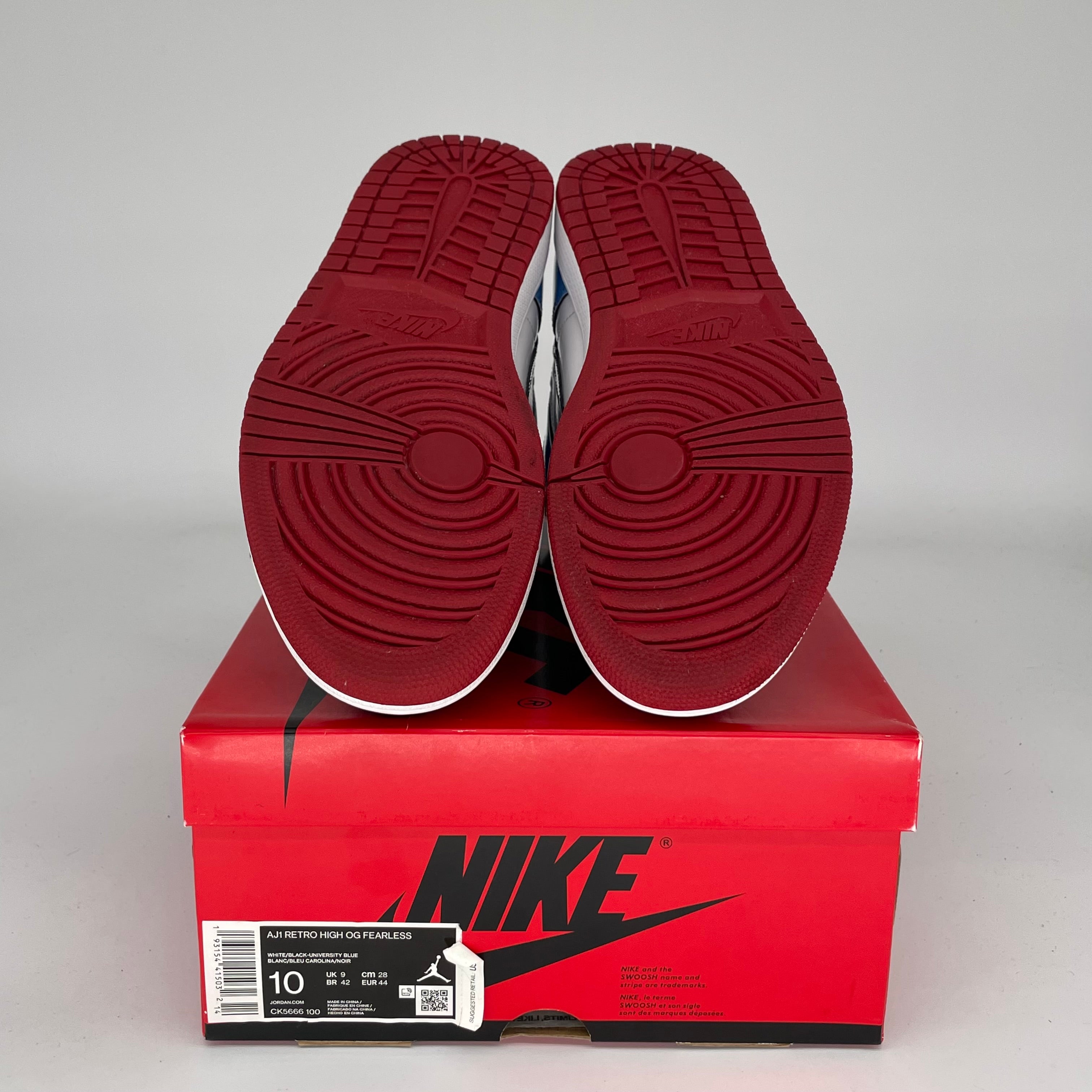 Original Air Jordan 1 Fearless UNC Chicago Men's Basketball Shoes Size 10 - CK5666-100 | Authentic Retro Sneakers for Streetwear, Sports & Collectors