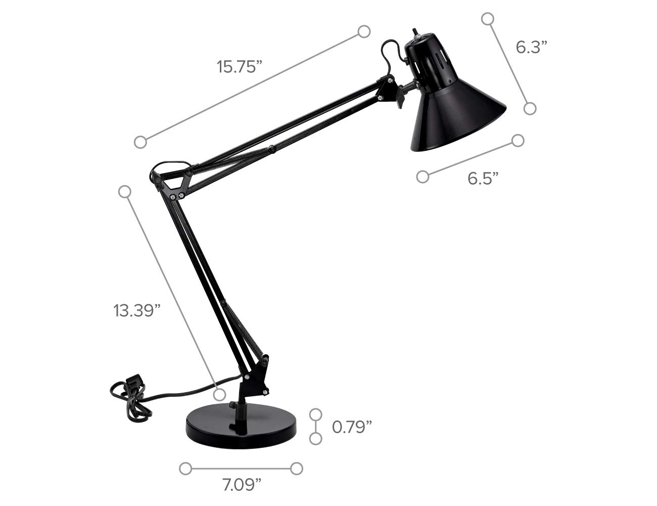 Bostitch VLF100D Swing Arm Desk Lamp - 36