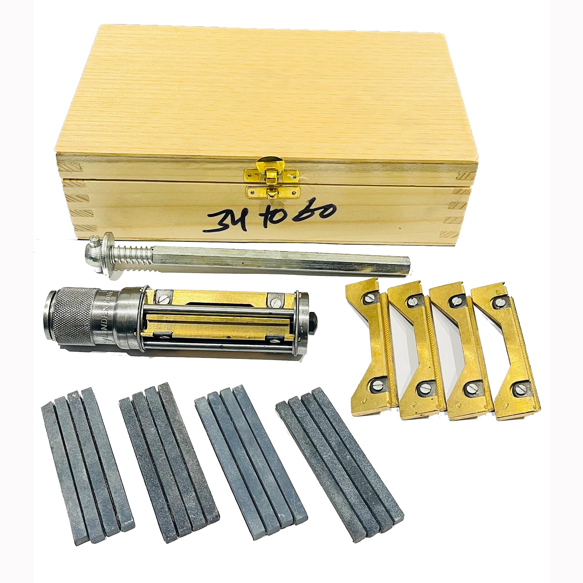 **34mm-60mm Engine Cylinder Hone Kit with 4 Extra Carriers & 16 Stones - Adjustable Handheld Honing Tool for Mid-Size to Large Car Engines - Perfect for Engine Rebuilding, Automotive Repair & DIY Mechanics**