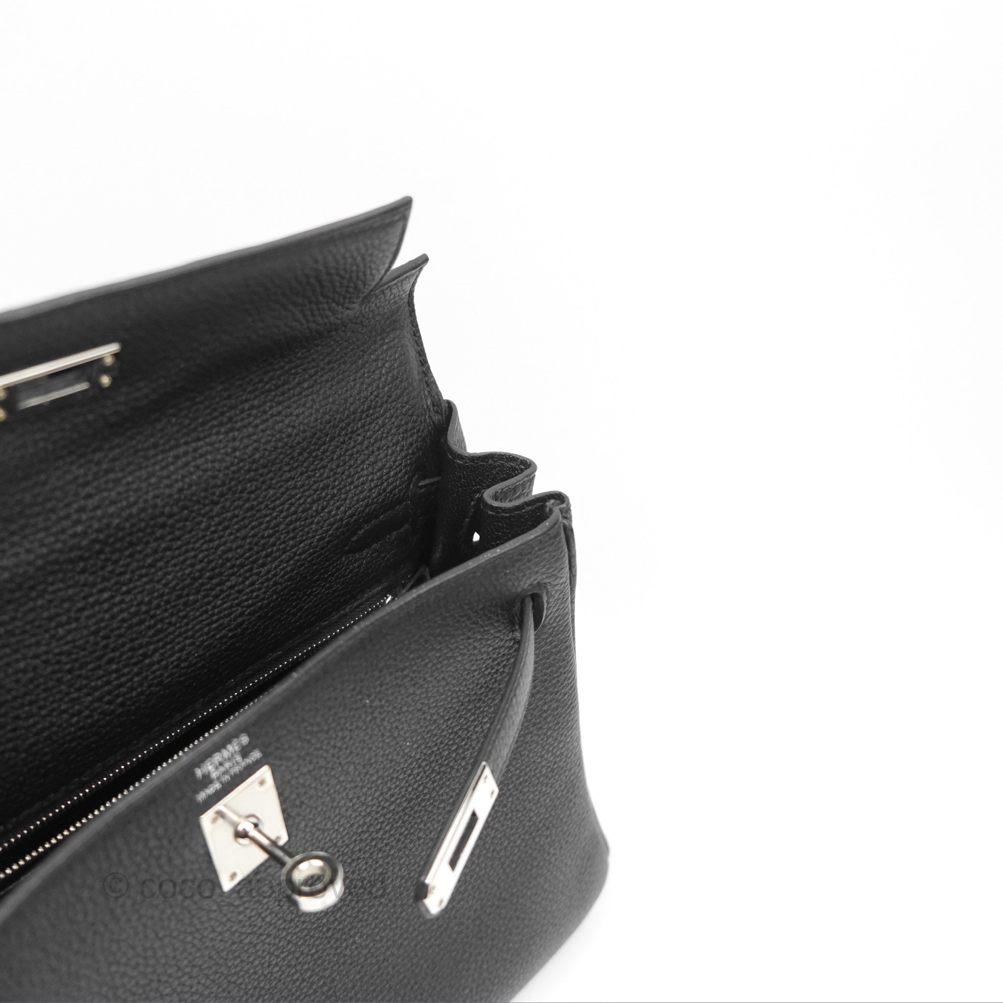 Authentic Hermès Retourne Kelly 25 Handbag - Black Togo Leather with Palladium Hardware | Luxury Designer Bag for Women | Perfect for Work, Evening Events & Special Occasions
