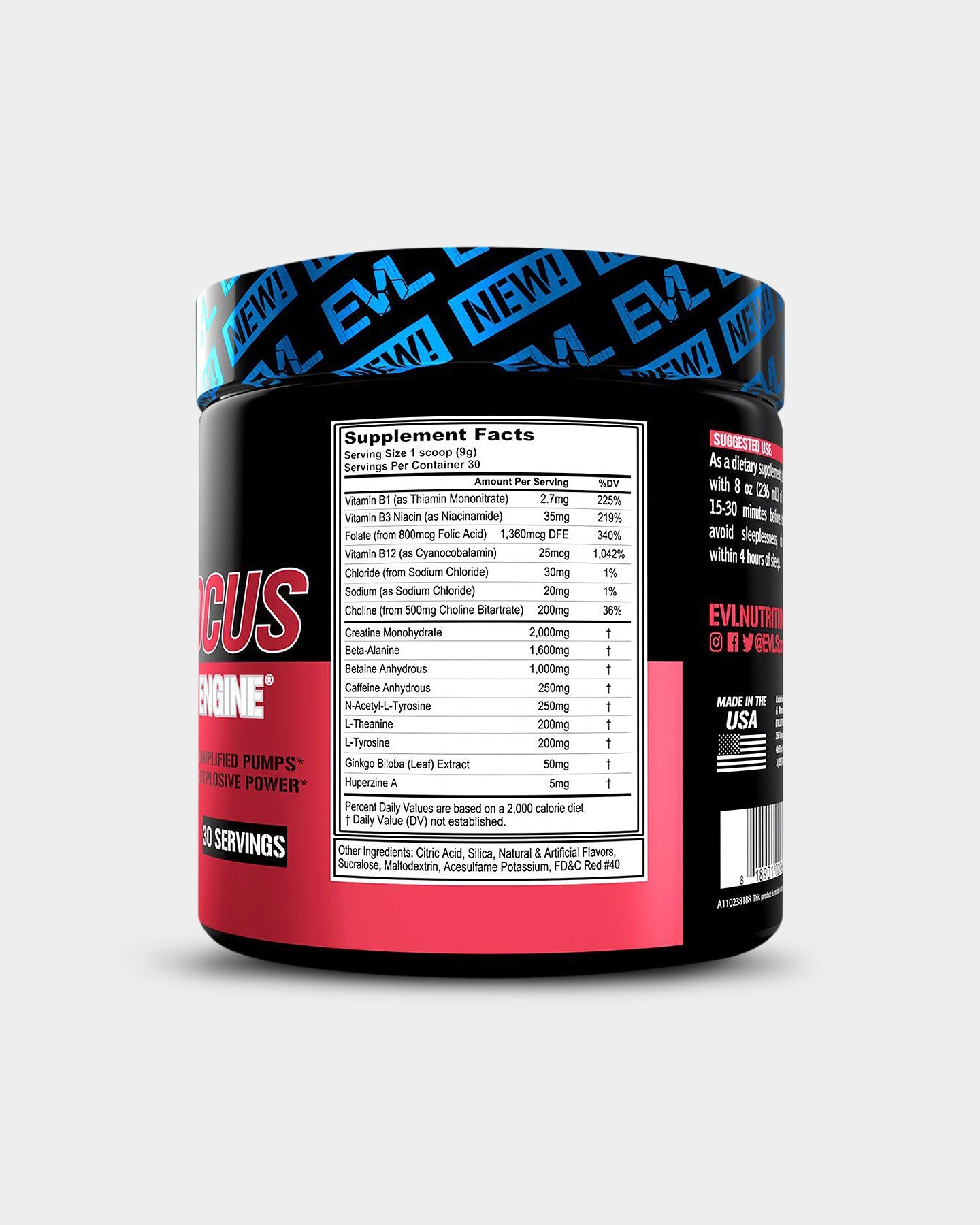 EVLUTION NUTRITION ENGN Focus Pre Workout Powder - Energy & Focus Booster for Gym, Fitness & Bodybuilding | Supports Muscle Performance & Mental Clarity