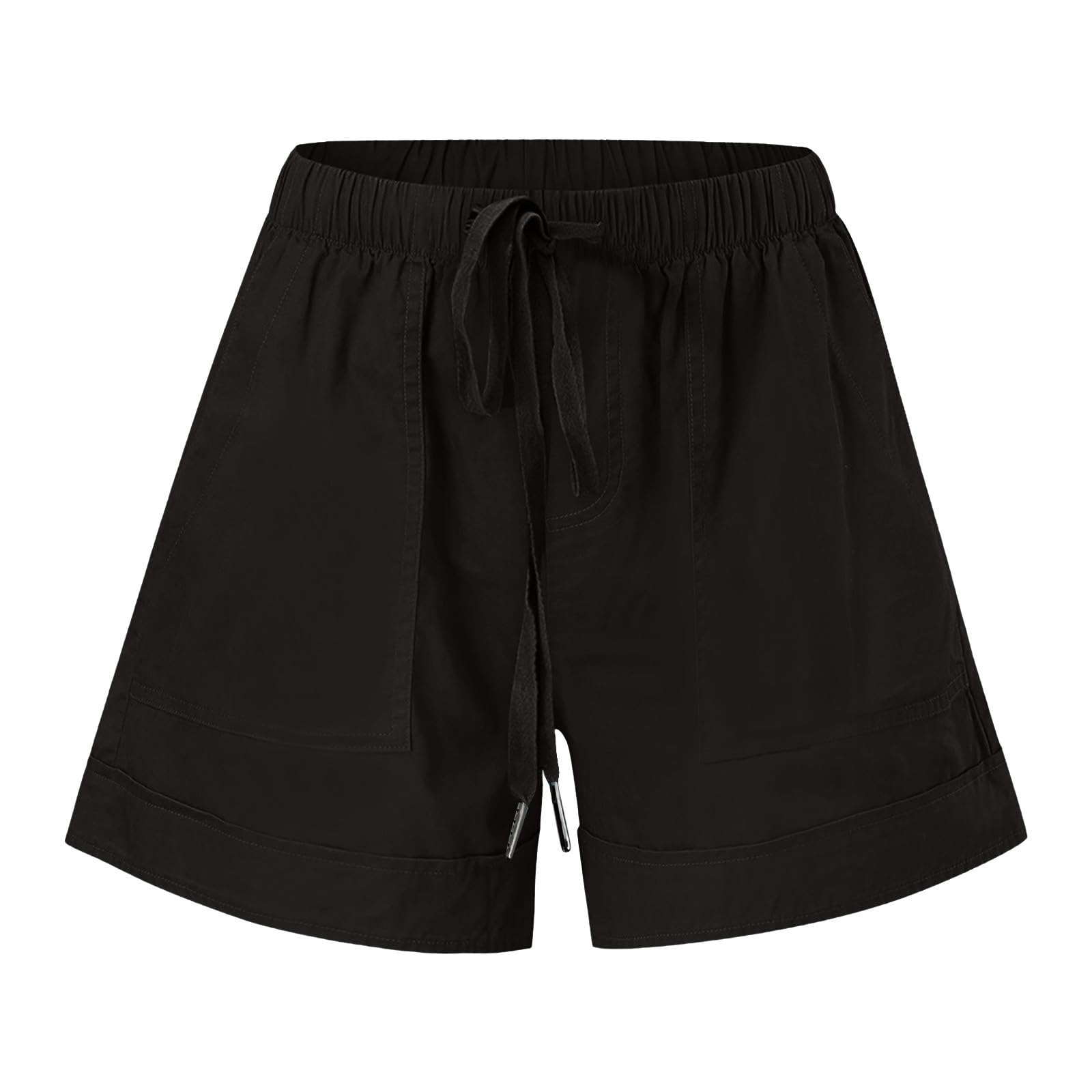 Women's Linen Wide Leg Shorts - Flowy Beach Capri Shorts with Drawstring for Summer | Comfortable & Breathable Linen Shorts for Casual Wear, Vacation, and Outdoor Activities