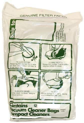DVC Replacement Vacuum Cleaner Bags - 12 Pack | Compatible with Compact 409650 Model | Microfiltration Dust Bags with Secure Closure | Made in USA | Ideal for Allergy Sufferers & Home Cleaning
