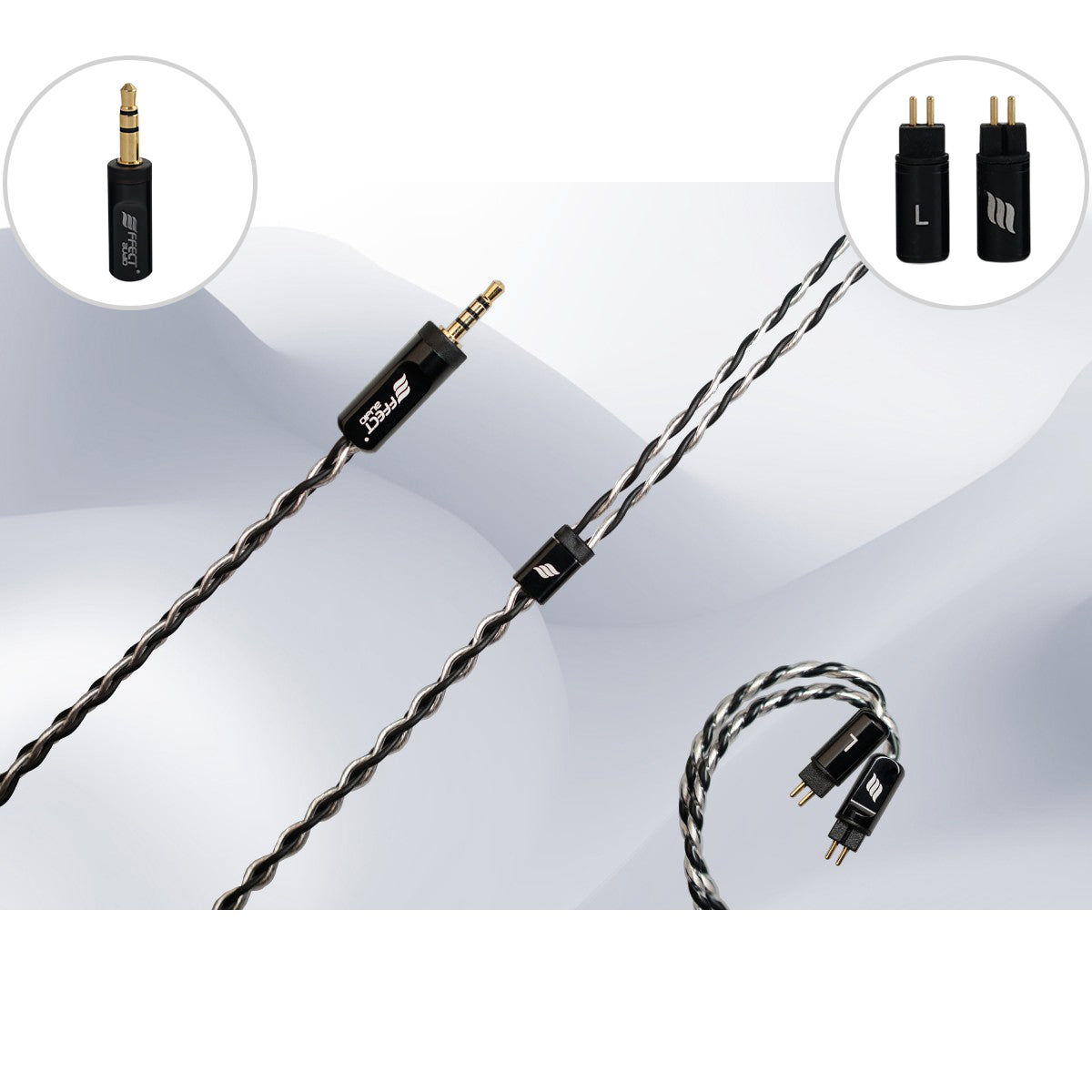 Effect Audio Grandioso Black Premium In-Ear Headphone Cable - High-Quality Audio Upgrade for Audiophiles & Musicians | Perfect for Studio Recording & Live Performances