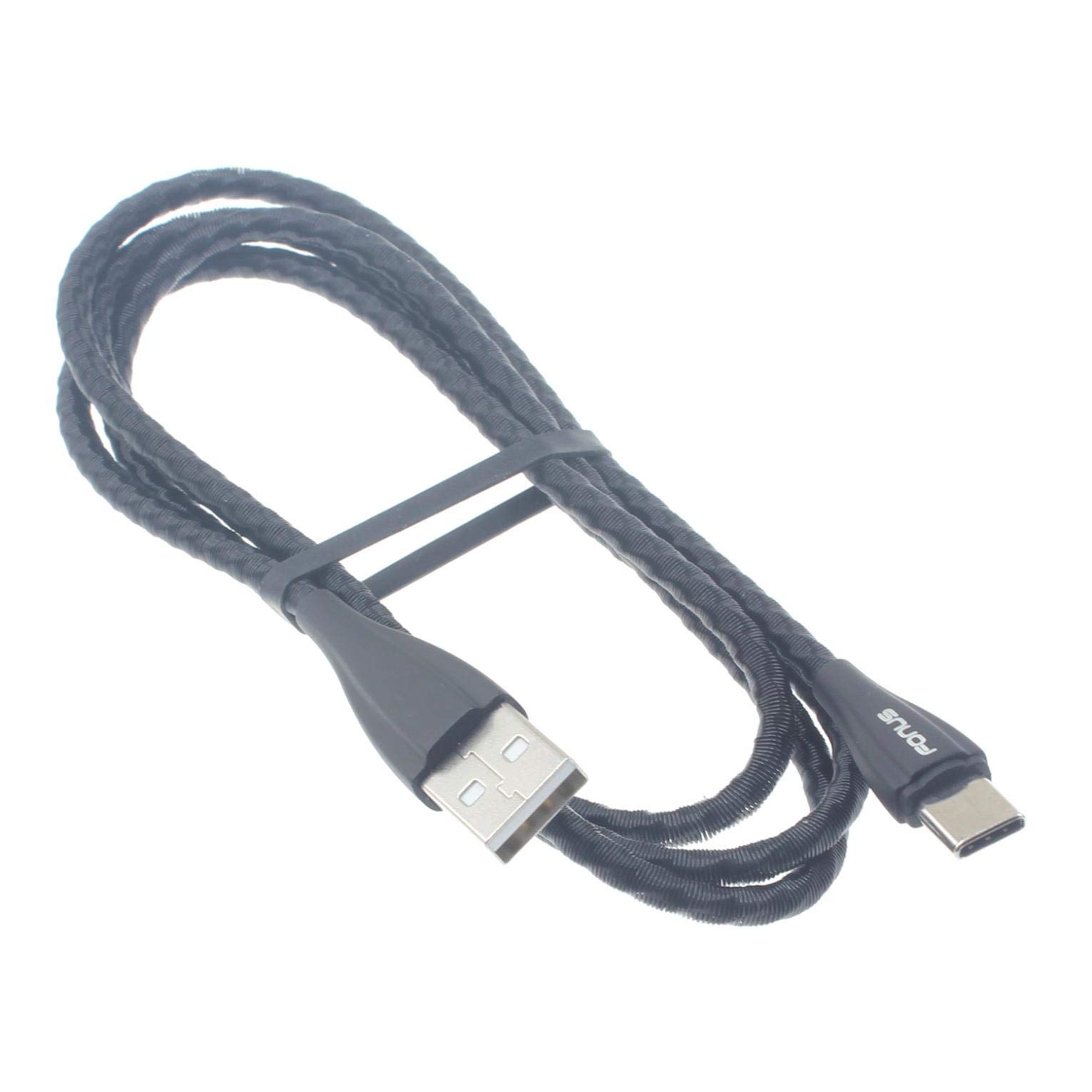 Premium Braided USB-C to USB-C Fast Charging Cable 3ft - High Speed Metal Type-C Charger Cord for LG Velvet 5G, V30, G6 - Durable Sync & Power Wire for Home, Office & Travel