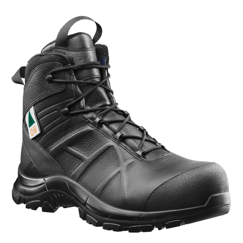 Haix Black Eagle Safety 55 Mid Side-Zip Work Boots for Men - Black - Durable & Comfortable Safety Shoes for Construction, Warehouse & Industrial Work