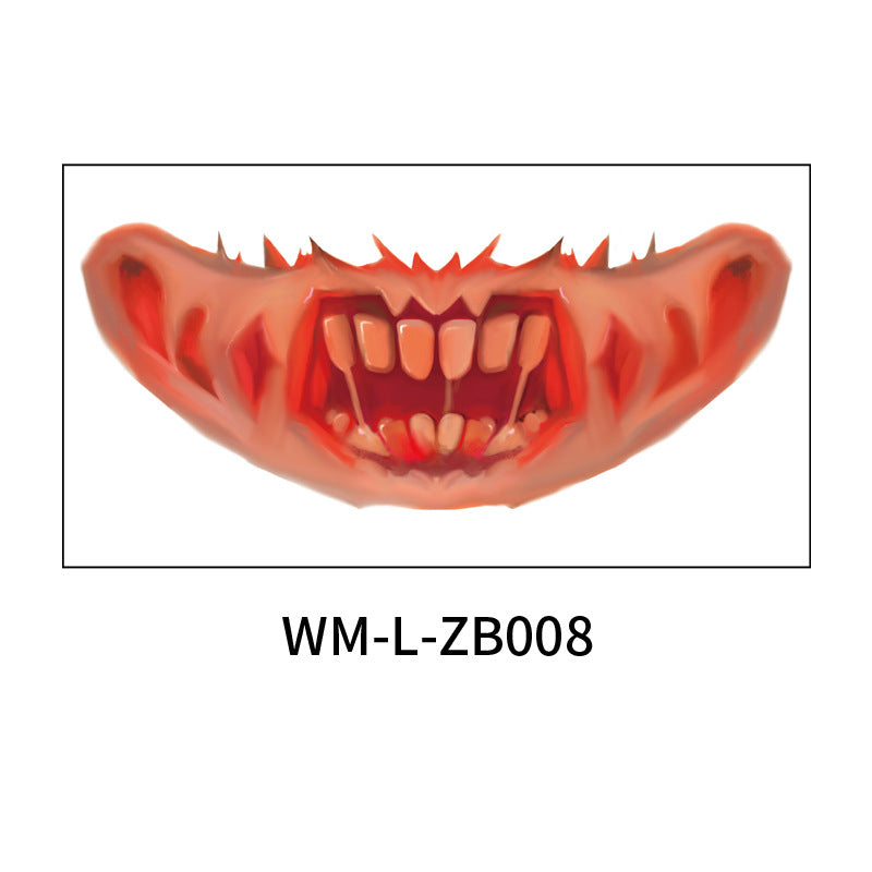 Scary Halloween Mouth Tattoo Stickers for Adults & Kids - Fake Bloody Teeth & Vampire Fangs Temporary Tattoos - Perfect for Halloween Parties, Cosplay & Horror Costumes