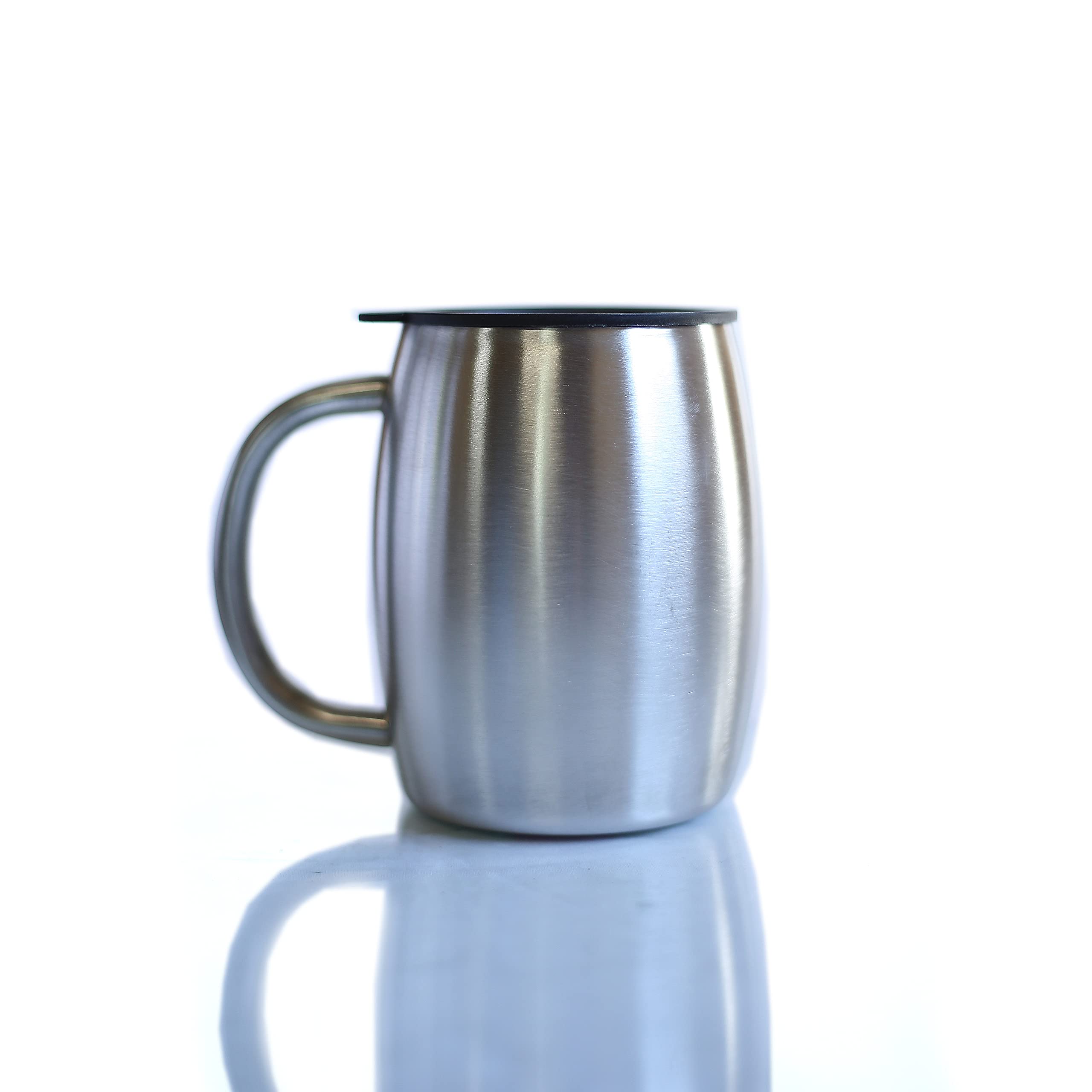 14 oz Stainless Steel Insulated Coffee Mug Tumbler with Lid & Straw (25-Pack) - Bulk Metal Tumblers for Hot/Cold Drinks, DIY Customization, Office, Home, or Restaurant Use - Silver