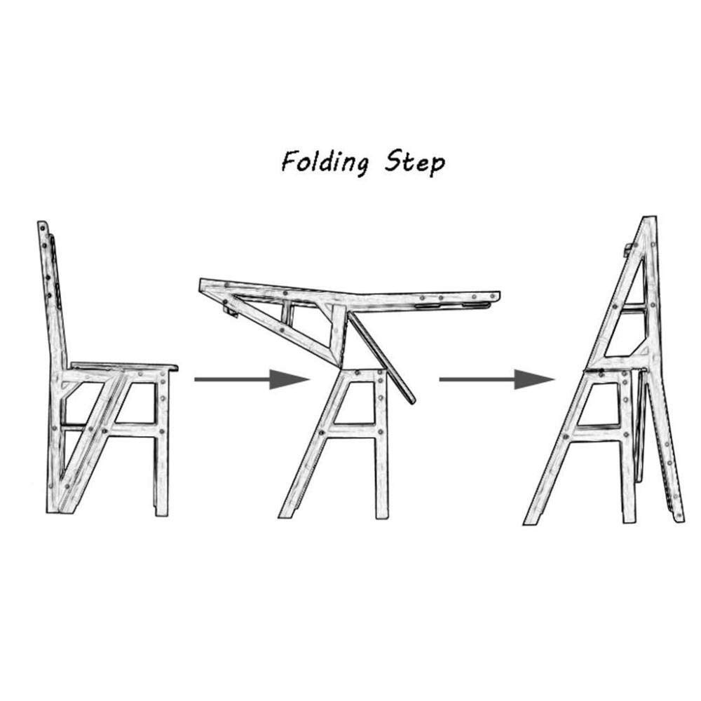 NEVKA 4-Step Foldable Wooden Step Stool for Kitchen, Home & Garden - Multifunctional Ladder Stool for Indoor Use, Flower Stand, Shoe Bench (D)