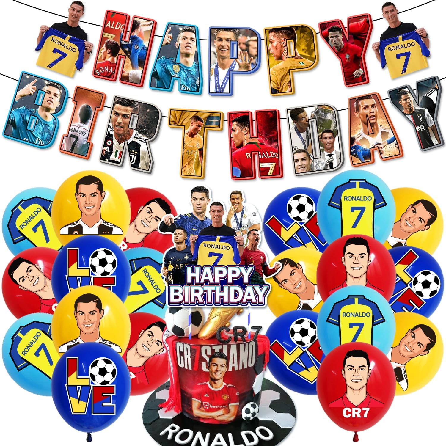 Football Superstar Birthday Party Decorations Set - Soccer Banner, Balloons, Cake Topper & Party Favors for Kids | Perfect for Soccer Themed Birthday Celebrations & Sports Fan Parties