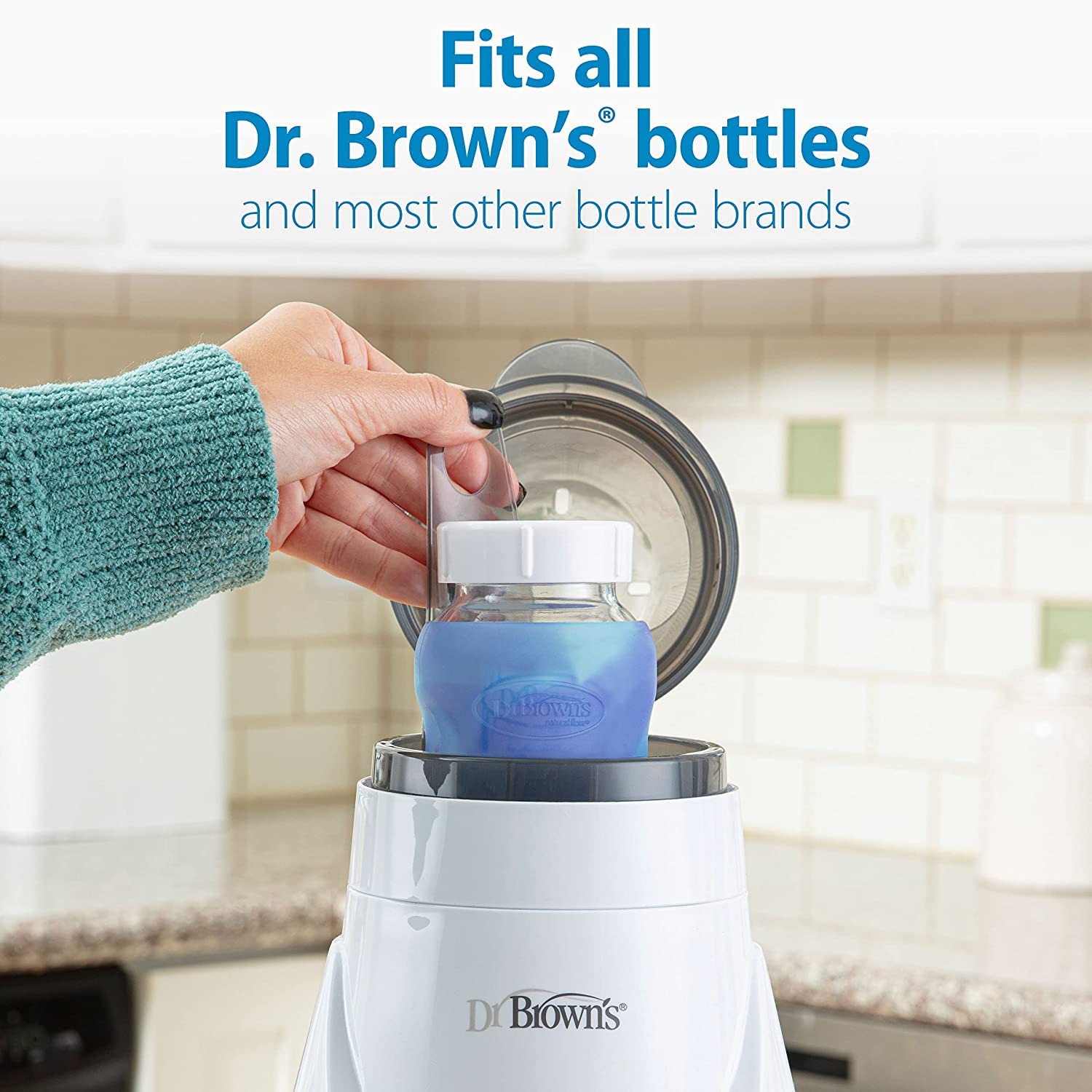 Dr. Brown's Deluxe Bottle Warmer & Sterilizer with 4 Narrow Baby Bottles - Fast Heating Bottle Warmer for Breastmilk & Formula - Perfect for Nursery, Travel & Late Night Feedings