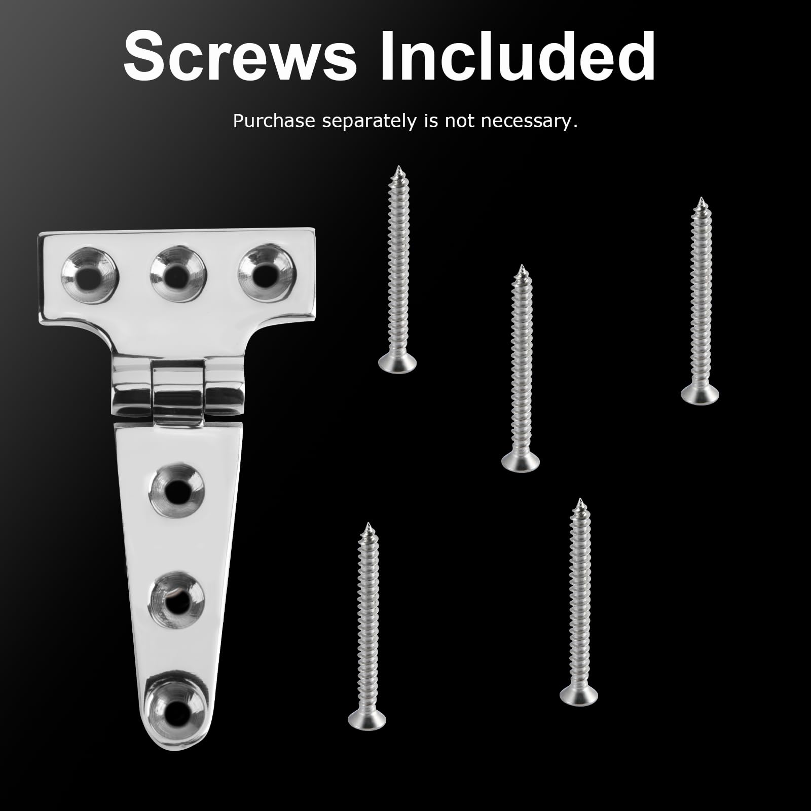 CHANGE MOORE 316 Stainless Steel Marine Grade Boat Hatch Hinge - Heavy Duty T Hinges for Cabinets & Doors with Screws - Ideal for Boats, RVs, and Outdoor Furniture