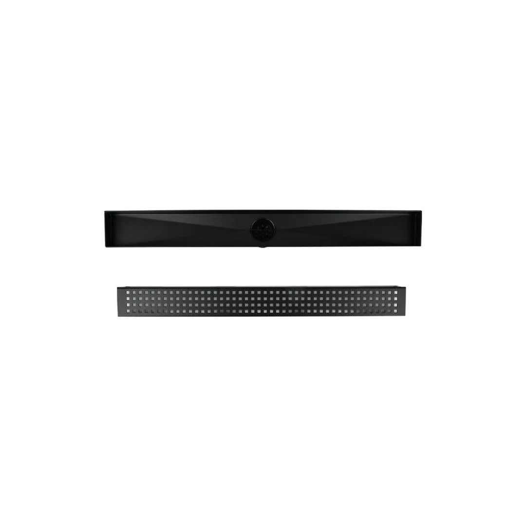 Linear Drain Slot Square Grid Small Squares 48 Matte Black - Premium Bathroom & Shower Drain for Modern Home Design