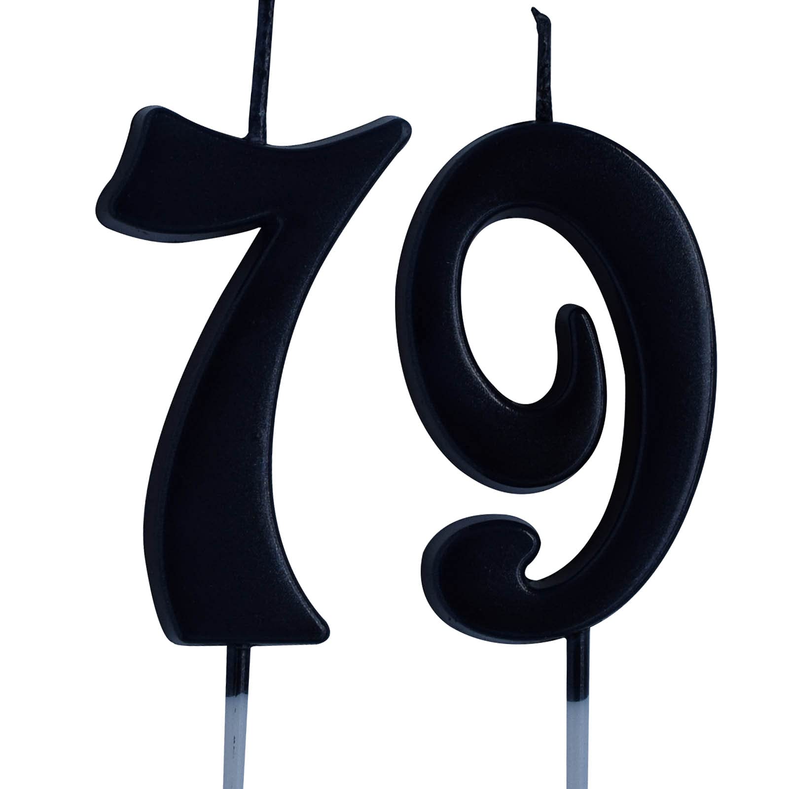 79th Birthday Candle - Black Number 79 Cake Topper for Women & Men | Party Decorations & Supplies | Perfect for Birthday Cakes, Anniversary Celebrations & Milestone Parties