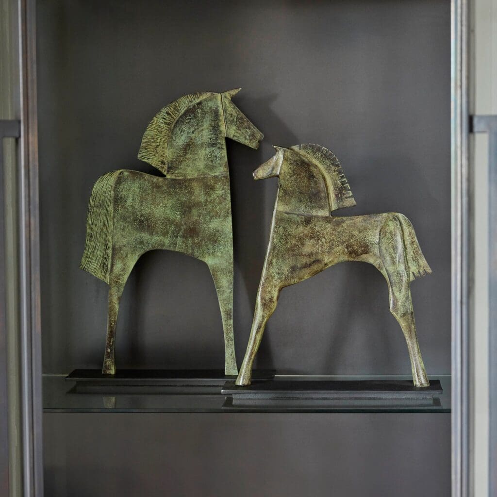 Cyan Design 11668 Etruscan Steed Verdigris Large Horse Statue - Classic Home Decor for Living Room, Office, or Garden Accent