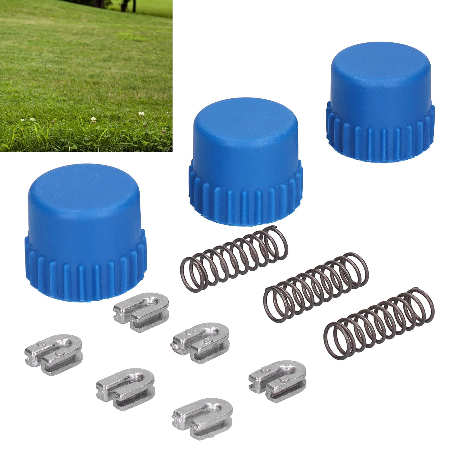 Durable 3-Piece Bump Knob Trimmer Head Spring Set - Stable Replacement Accessories for Lawn Trimmers & Garden Tools | Perfect for Home Landscaping & Yard Maintenance