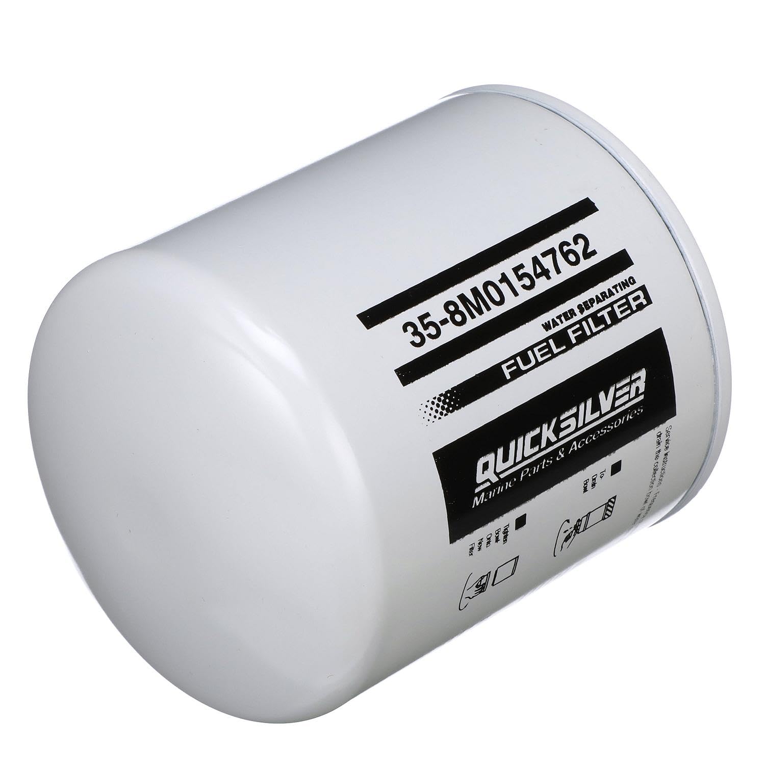 Quicksilver 8M0154762 Marine Water Separating Fuel Filter - Compatible with Mercury, Yamaha, Evinrude & Other Outboard Engines | Prevents Water Contamination for Smooth Boating Performance