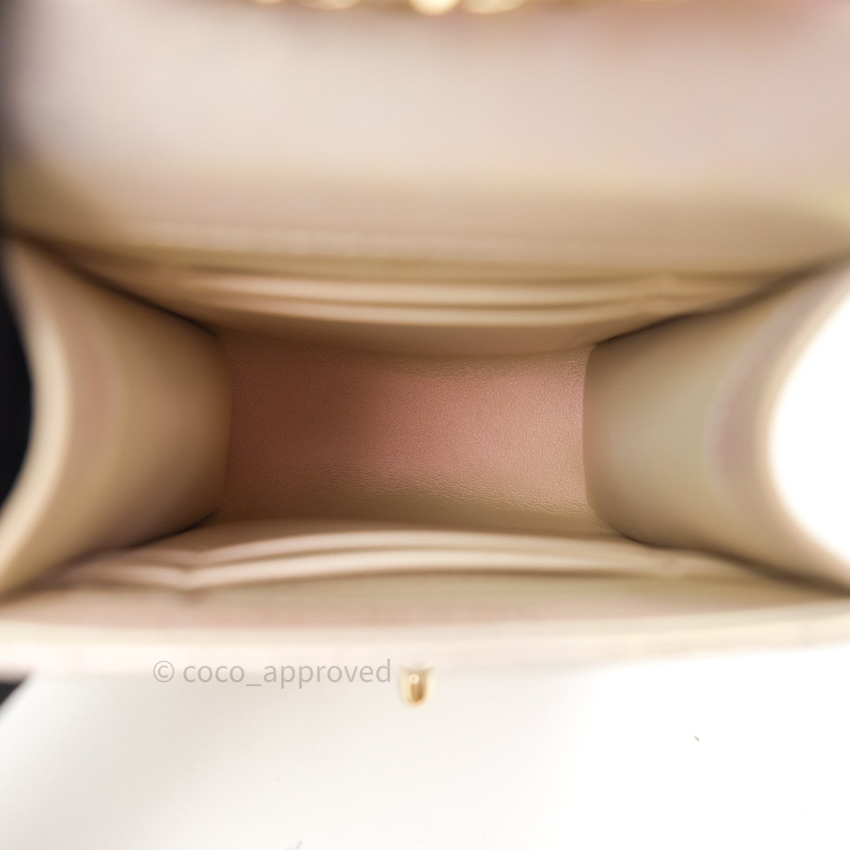 Chanel Classic Ivory Iridescent Gold Hardware Phone Holder - Luxury Designer Phone Case for iPhone & Samsung - Perfect for Parties, Travel & Everyday Use