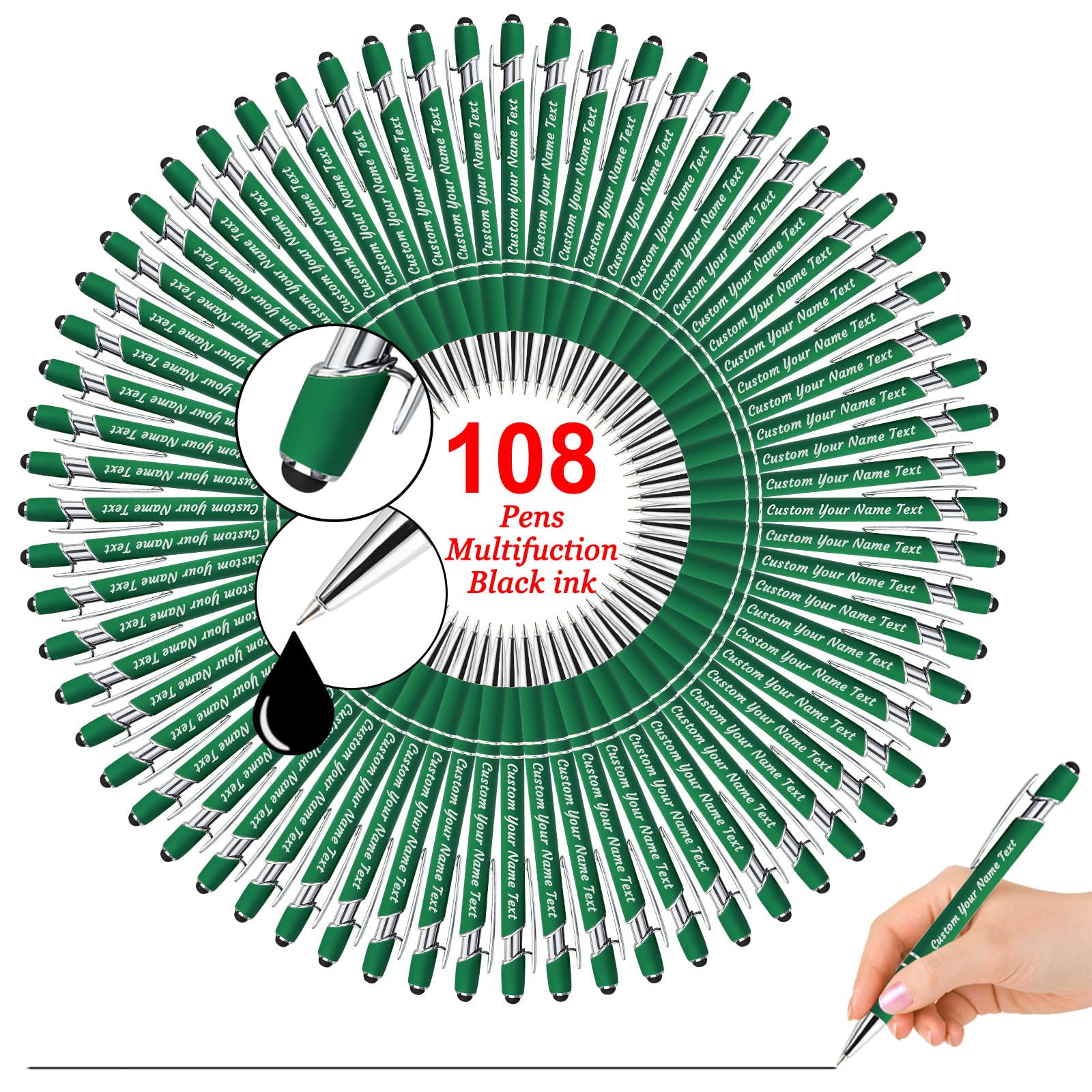 500 Pcs Personalized Pens with Custom Name Engraving - Bulk Custom Logo Ballpoint Pens for Business, Graduation & Birthday Gifts - Ideal for Corporate Events, School Supplies & Promotional Giveaways