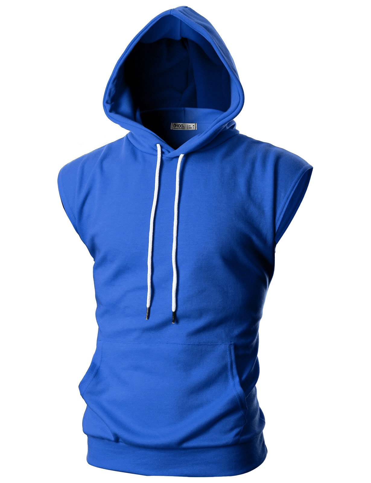 Ohoo Men's Workout Hooded Tank Top - Muscle Cut Off Sleeveless Gym Hoodie for Running & Training | Breathable Athletic Shirt for Fitness & Bodybuilding