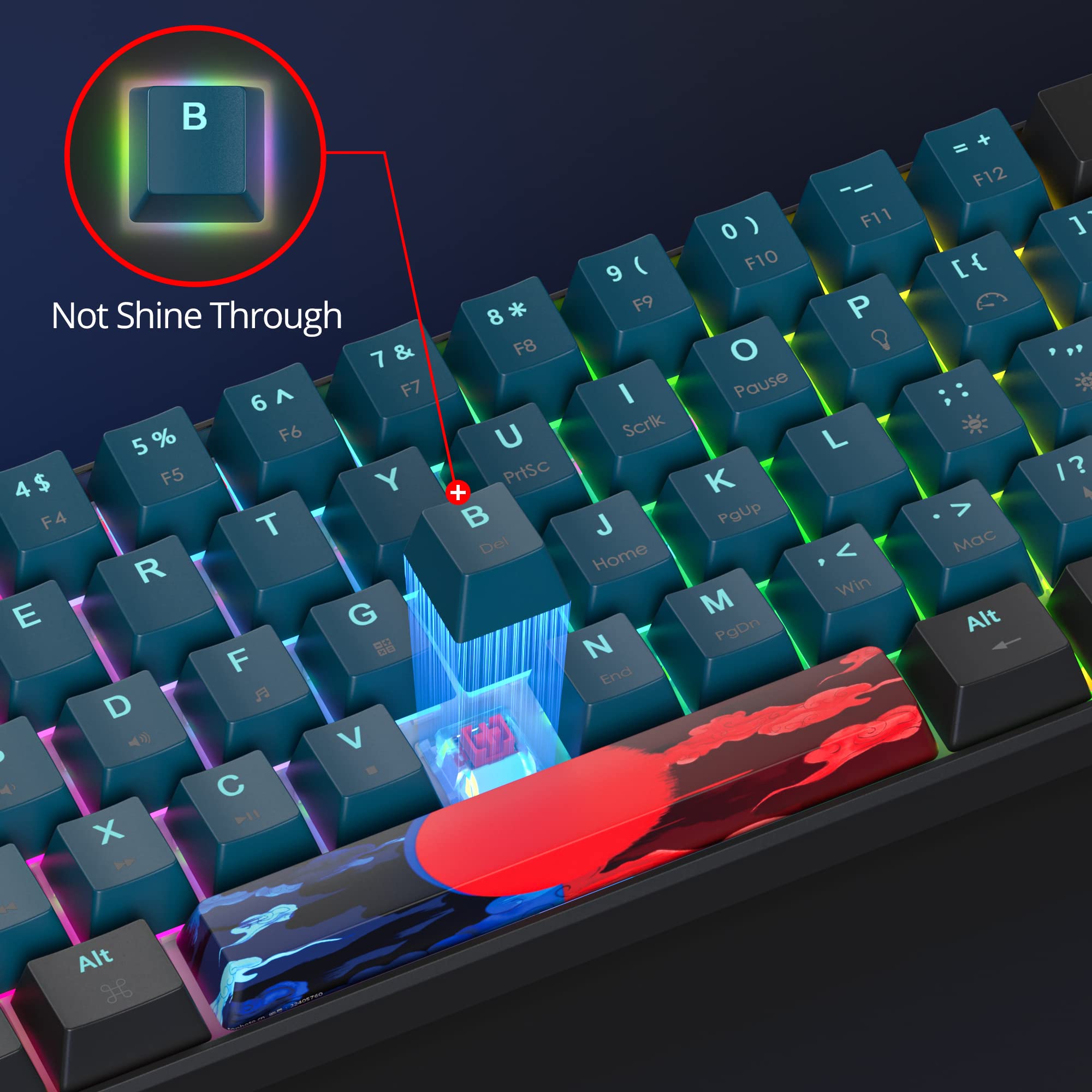 60% RGB Mechanical Gaming Keyboard with Red Switches - Compact Wired Keyboard for Windows, PS4/5, Xbox - Perfect for Competitive Gaming & Esports (61 Keys)