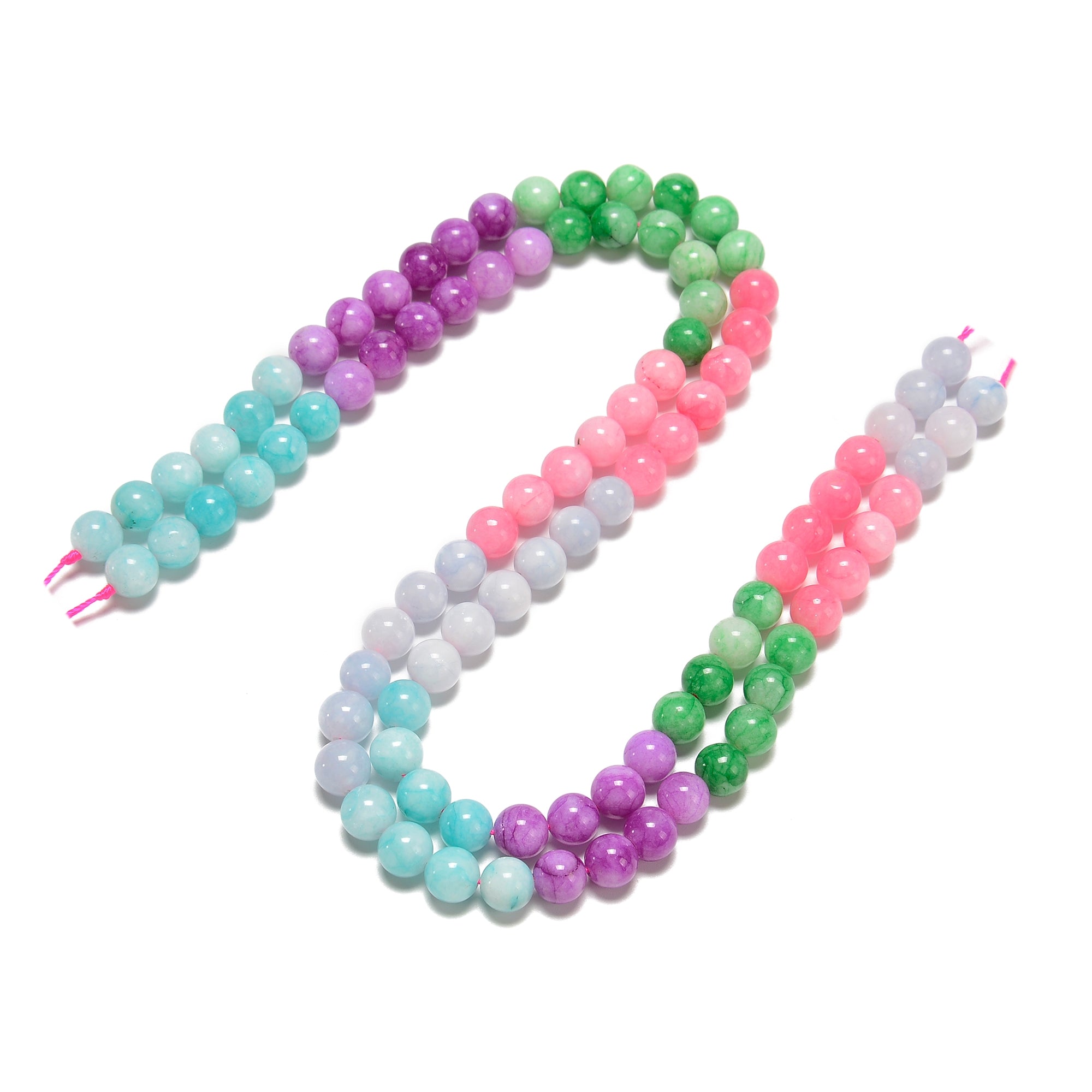 6mm Multi-Color Dyed Jade Smooth Round Beads - 15.5