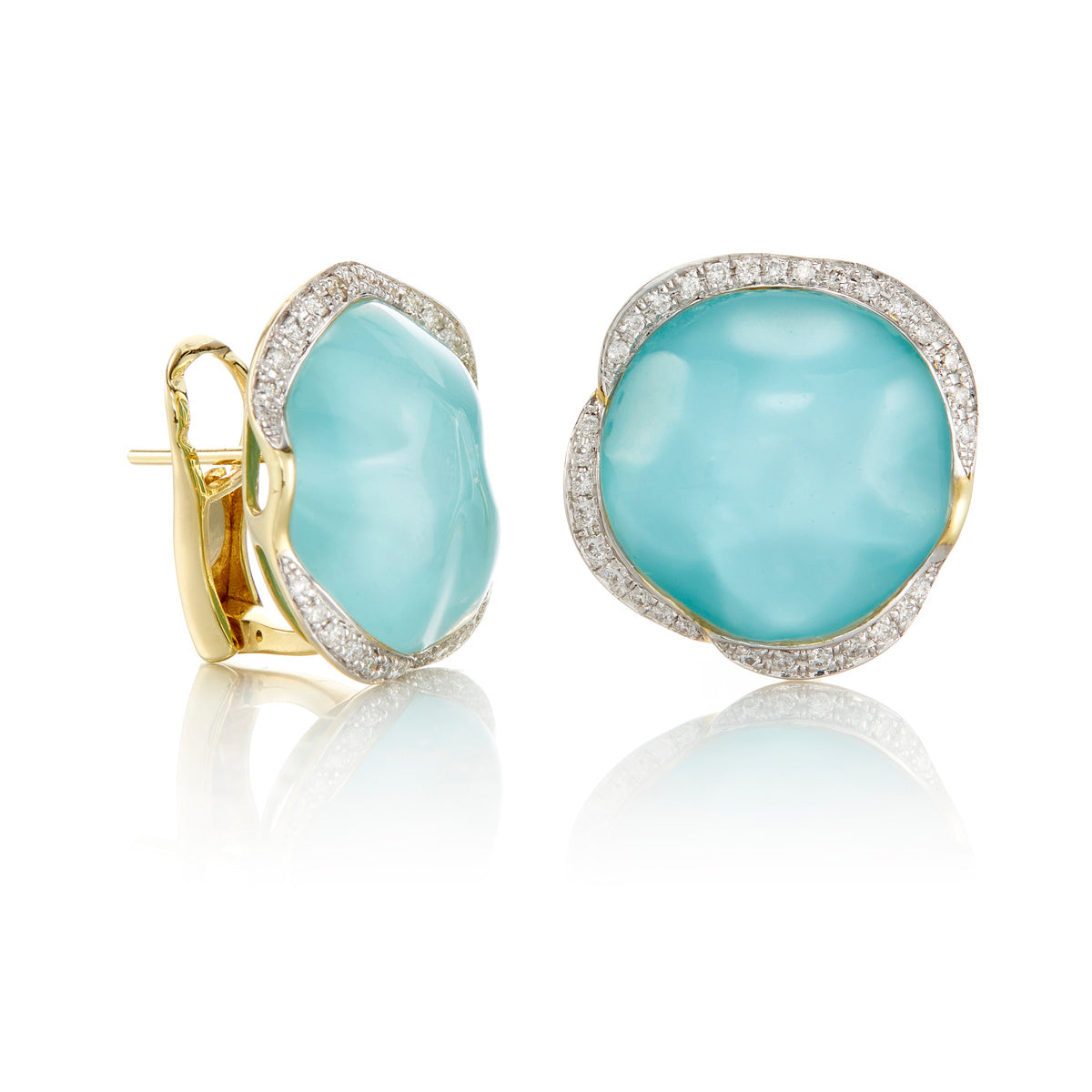Turquoise & Topaz Doublet Earrings for Women – Elegant Gemstone Jewelry for Pool Parties, Beach Vacations & Summer Events