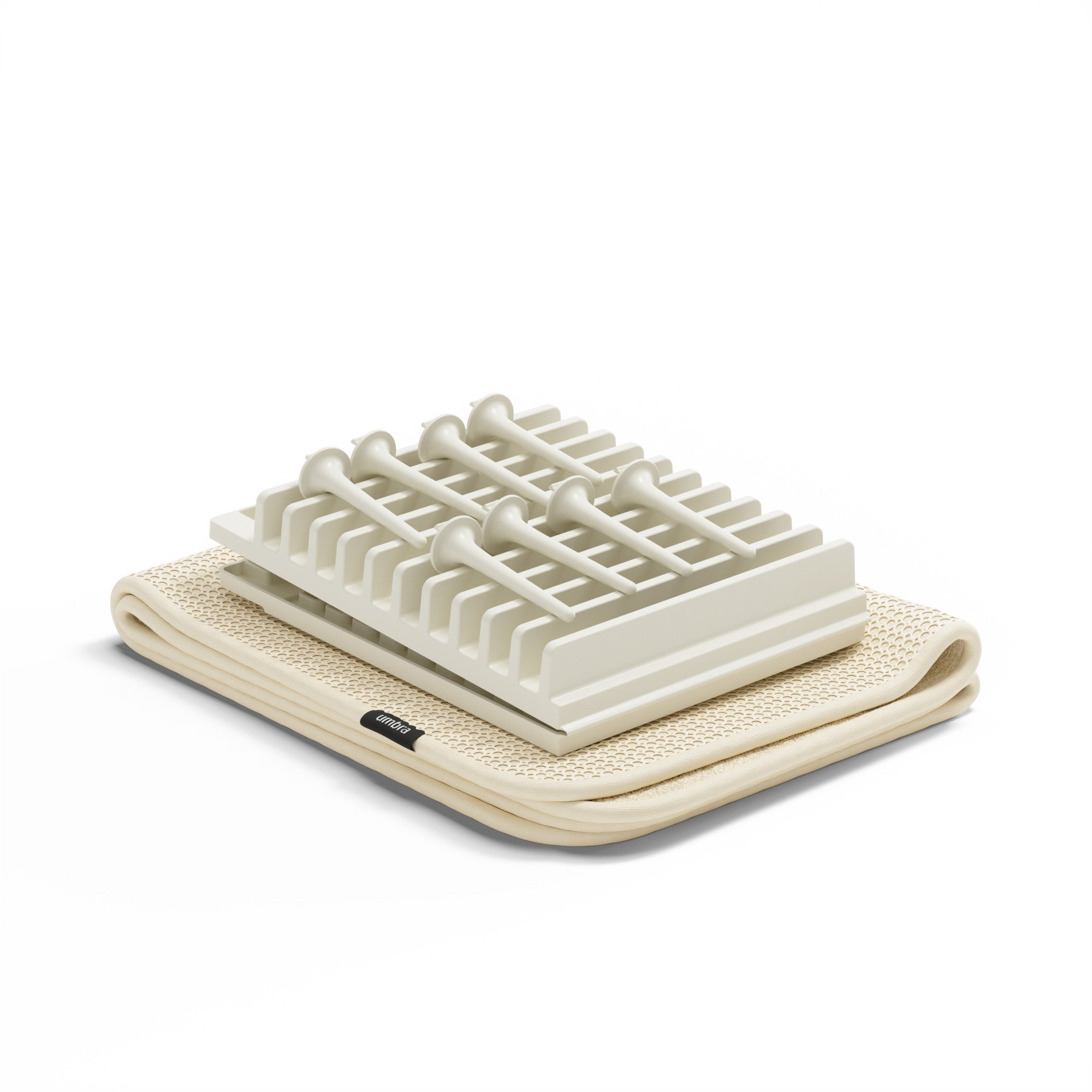 UDry Peg Dish Rack with Non-Slip Mat - Space Saving Kitchen Organizer for Drying Dishes, Cups & Utensils - Perfect for Small Kitchens, RVs & Apartments