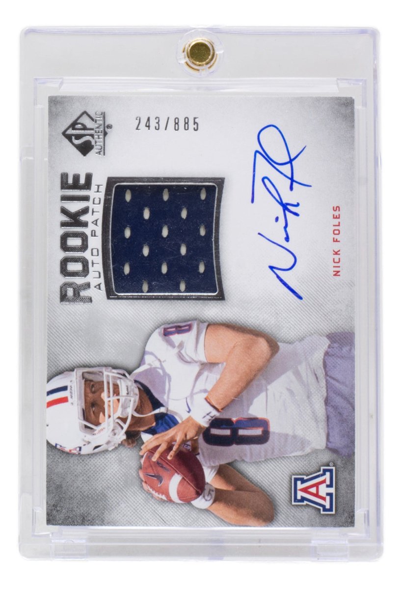 Nick Foles Autographed 2012 Upper Deck Rookie Patch Card #253 243/885 PSA Graded - Perfect for NFL Eagles Fans, Sports Memorabilia Collectors & Investment Pieces