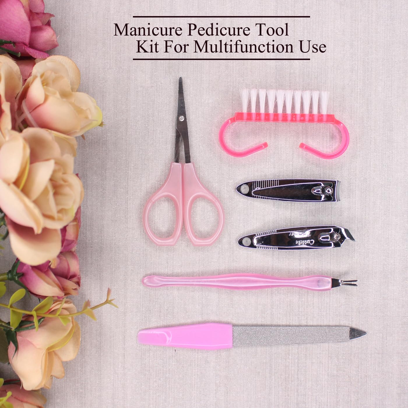 Professional KAVIN Manicure & Pedicure Kit - 8-Piece Dead Skin & Callus Remover Tools Set for Women & Girls (Various Colors) | Perfect for Home Spa, Nail Care & Foot Treatment