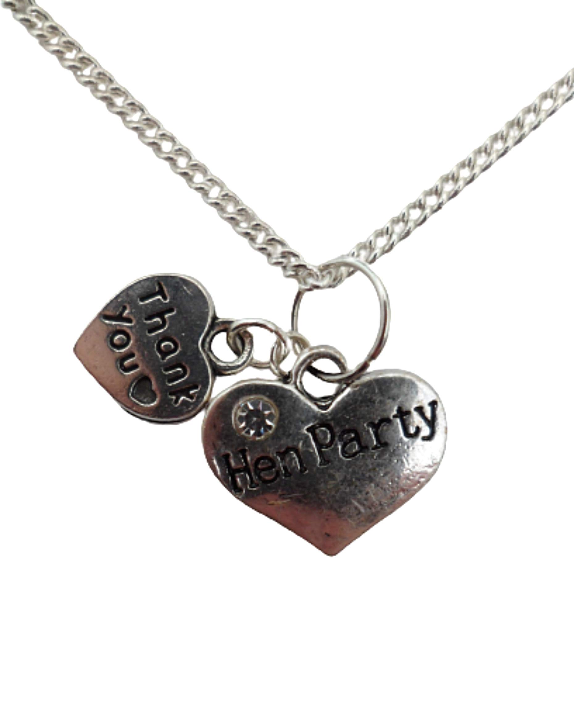 Elegant Silver Plated Love Heart Gem Charm Necklace - Perfect for Hen Parties, Bridal Showers & Romantic Gifts