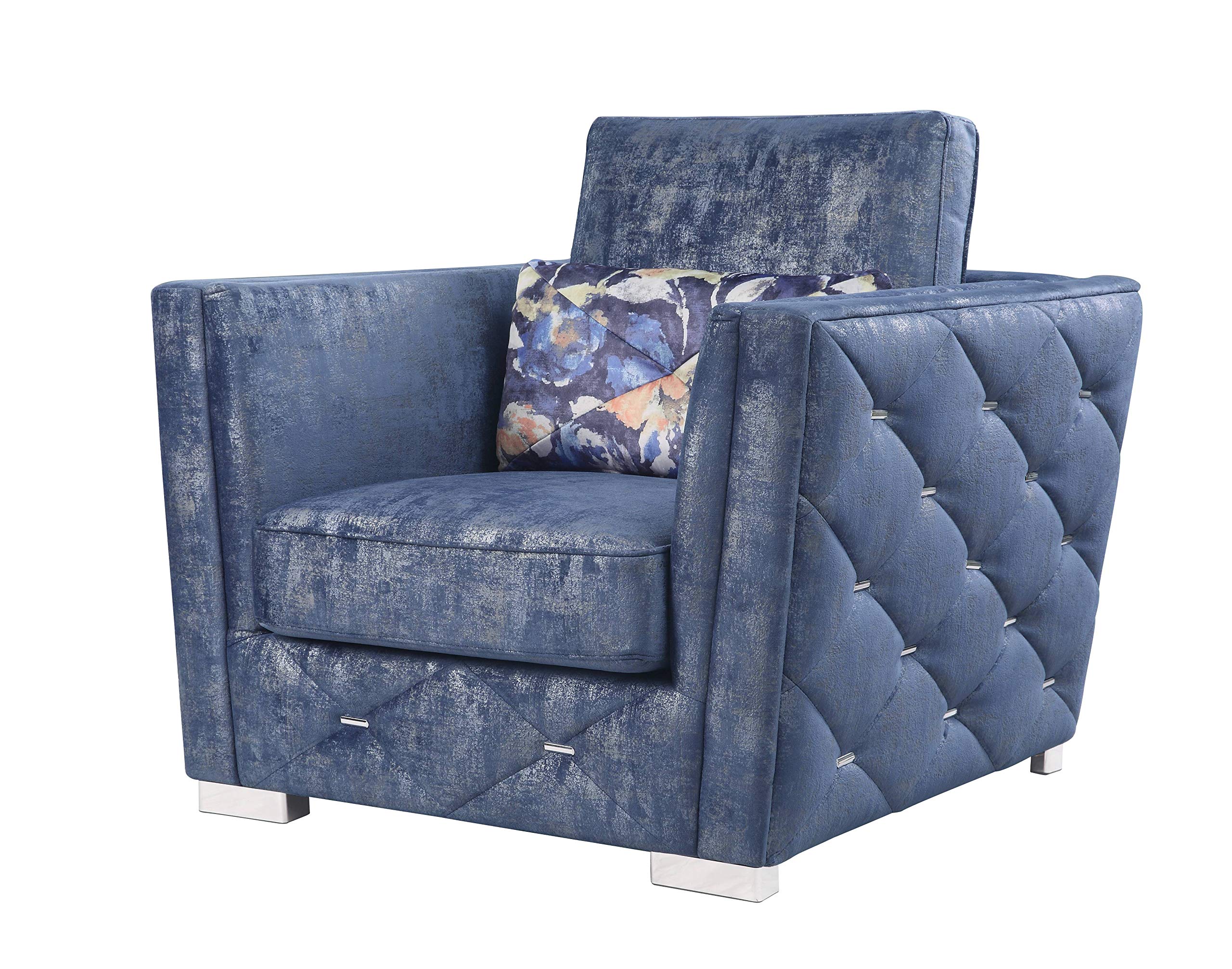 Acme Furniture Emilia Sofas - Modern Blue Fabric Sofa for Living Room, Lounge & Home Decor | Comfortable & Stylish