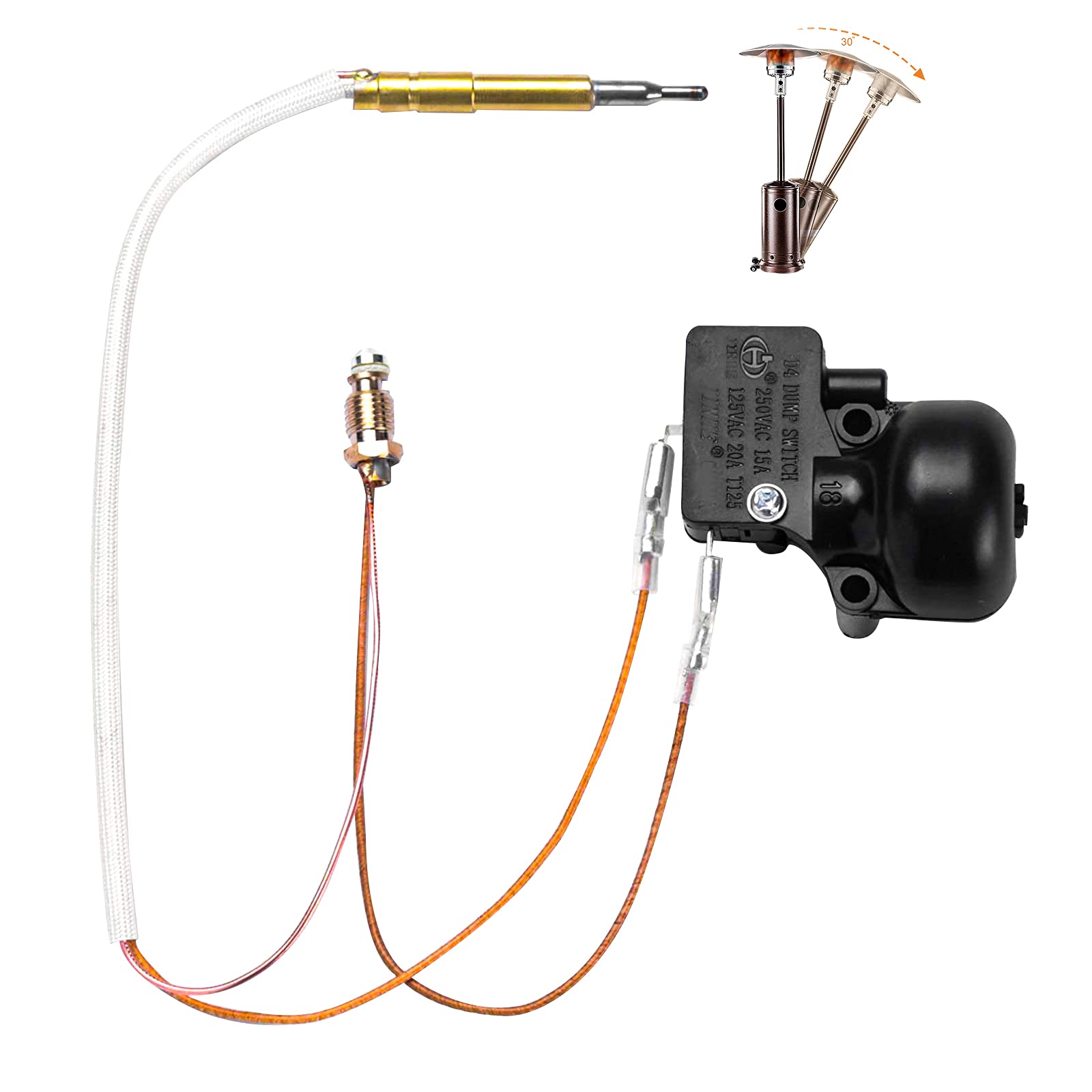 **Gas Patio Heater Thermocouple & Tilt Switch Replacement Kit – Outdoor Propane Heater Safety Repair Parts for Backyard, Deck, and Patio Use**