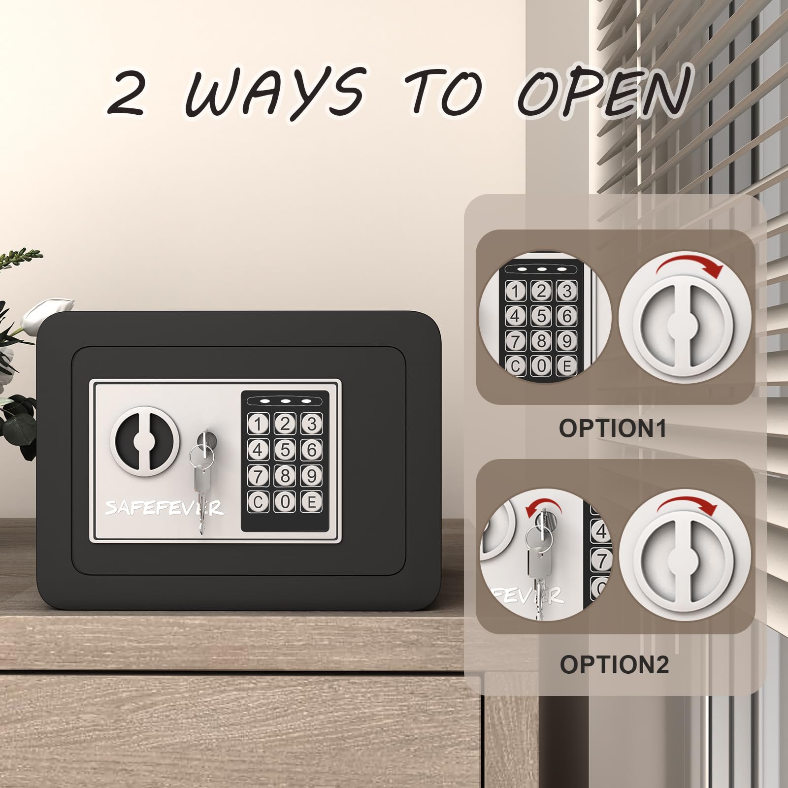 Electronic Keypad Small Safe Box - 0.23 Cubic Steel Security Safe with Drop Slot for Cash, Jewelry & Valuables | Money Saving Box for Kids & Home Use | Perfect for Bedroom, Office & Travel Security