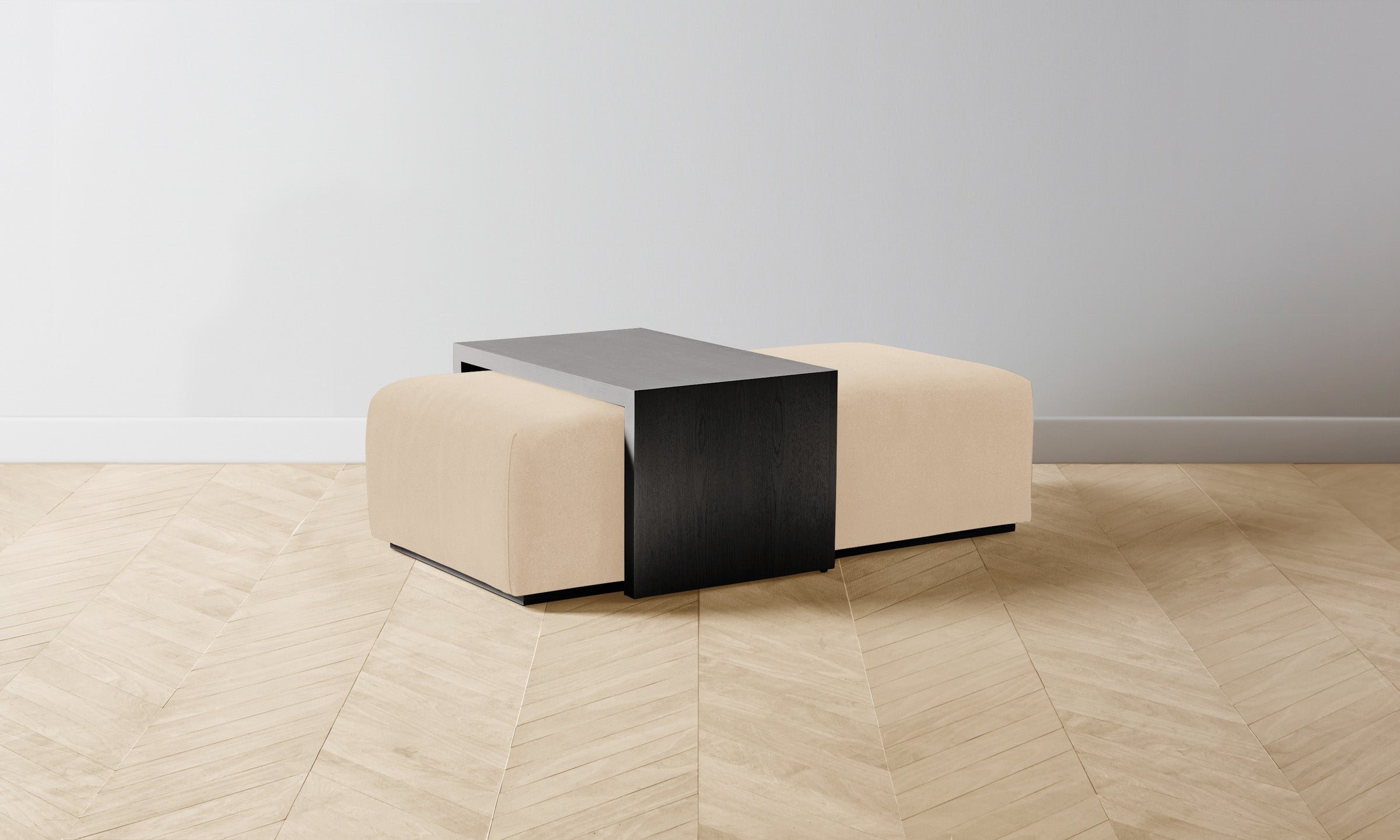 The Bowery Ottoman - Luxe Performance Velvet Upholstered Footrest & Seat, Soft Butter Fabric for Living Room, Bedroom & Office - Perfect for Relaxing & Extra Seating