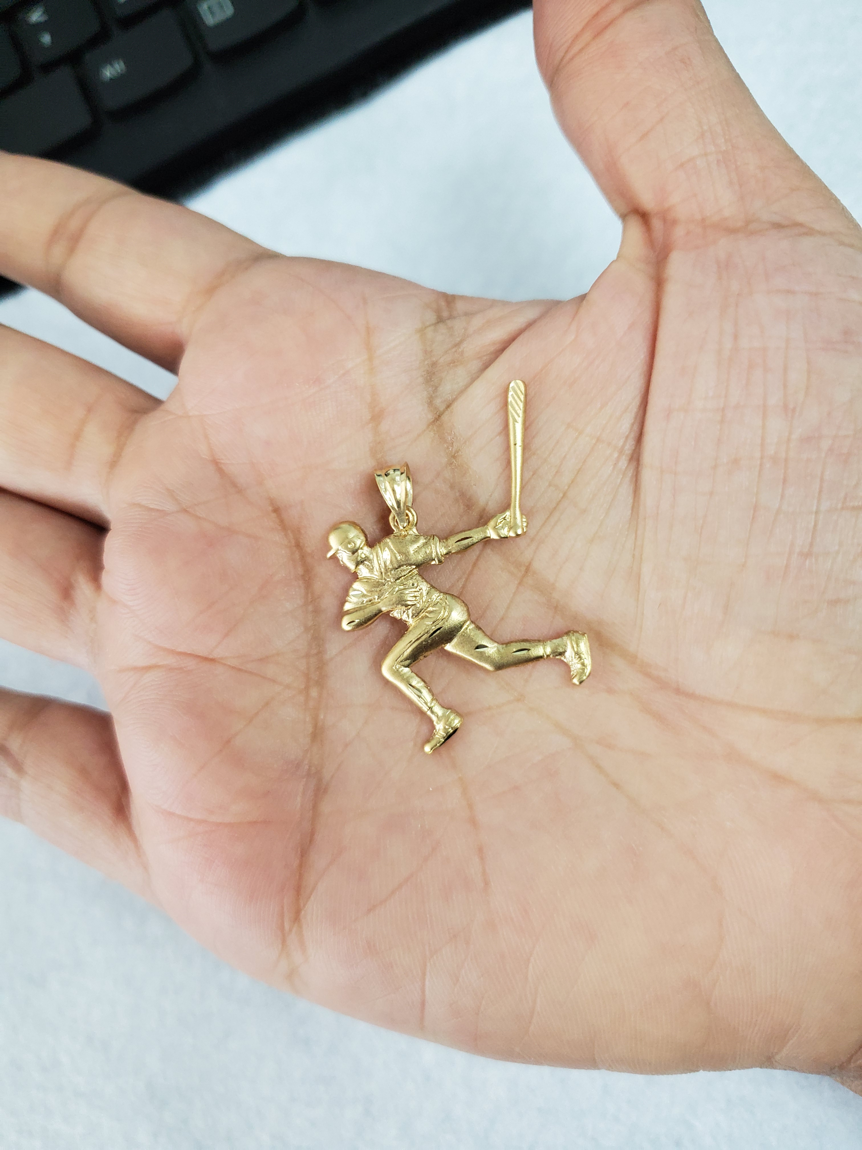 Baseball Player Swinging Charm Pendant - Handmade Sports Jewelry for Baseball Fans & Athletes - Perfect Gift for Players, Coaches & Baseball Lovers - Game Day, Training & Sports Events Accessory